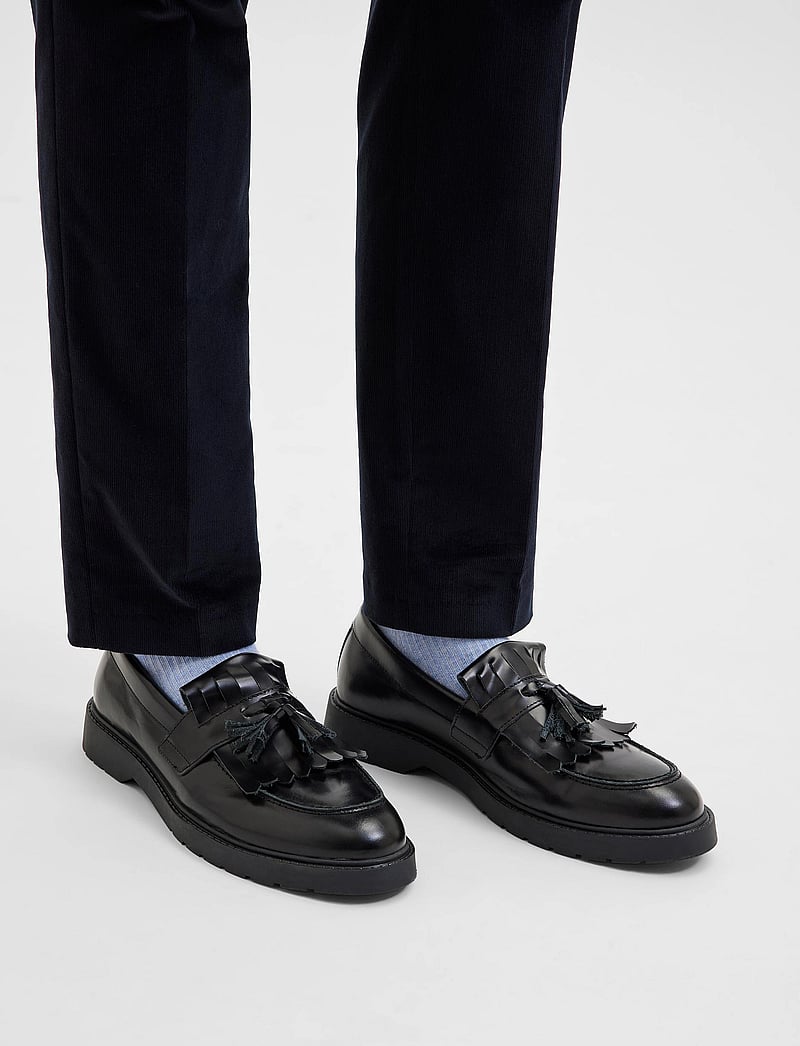 Selected - SLHTIM LEATHER KILTIE TASSEL LOAFER - nach anlass kaufen - black - 0