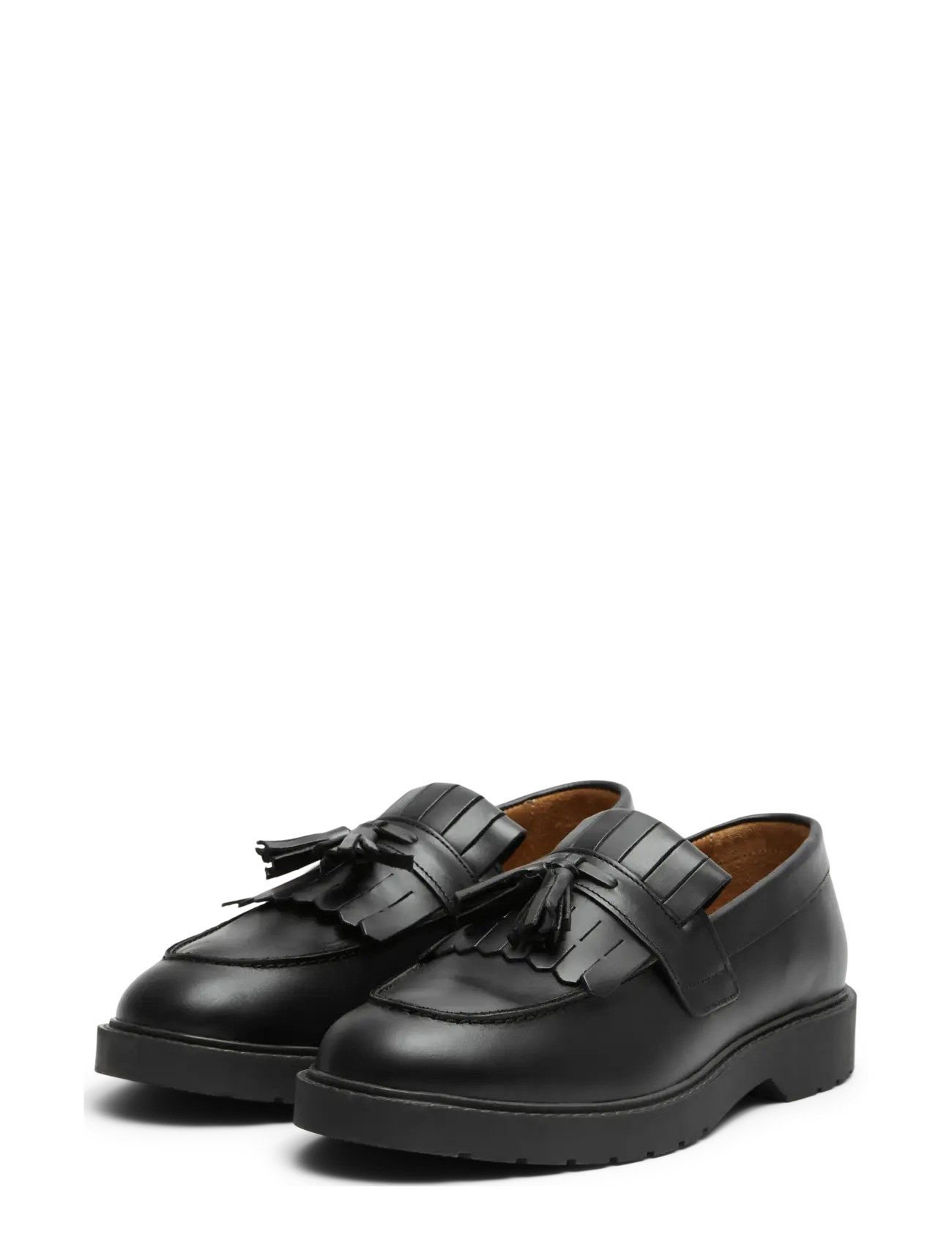 Selected - SLHTIM LEATHER KILTIE LOAFER B - black - 3