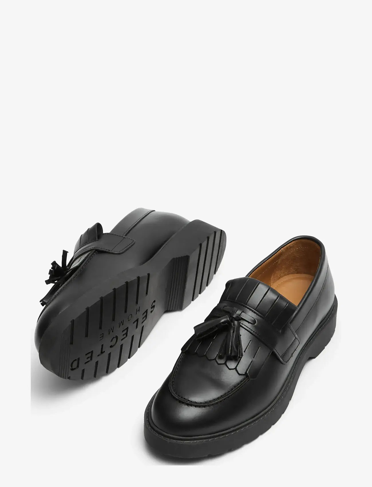 Selected - SLHTIM LEATHER KILTIE TASSEL LOAFER - shop by occasion - black - 4