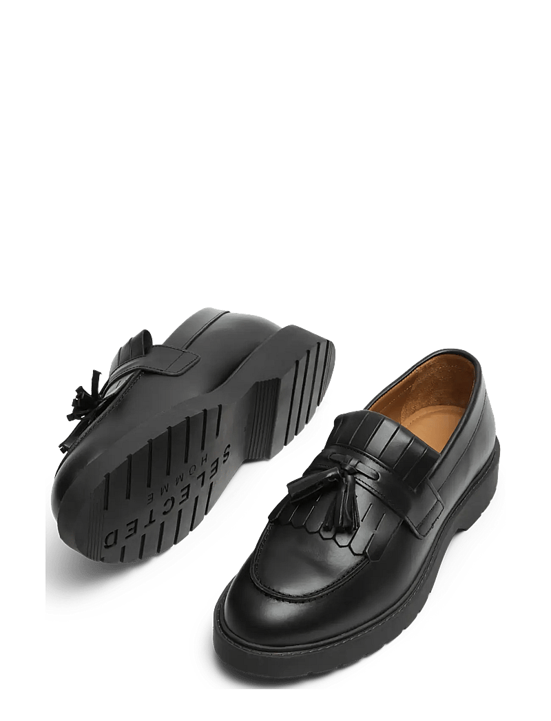 Selected - SLHTIM LEATHER KILTIE TASSEL LOAFER - shop by occasion - black - 4