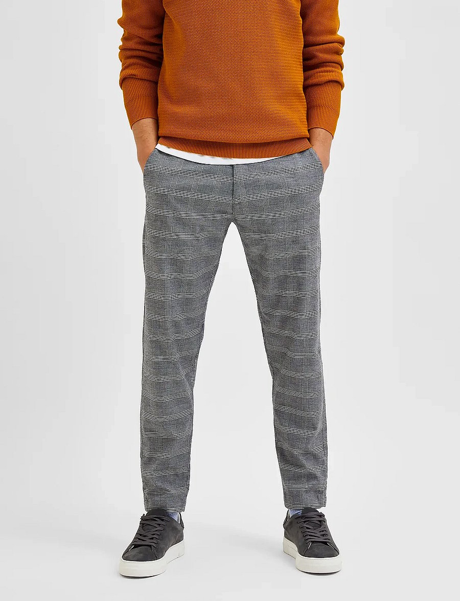 Selected - SLHSLIMTAPERED-YORK PANTS - freizeithosen - grey - 0