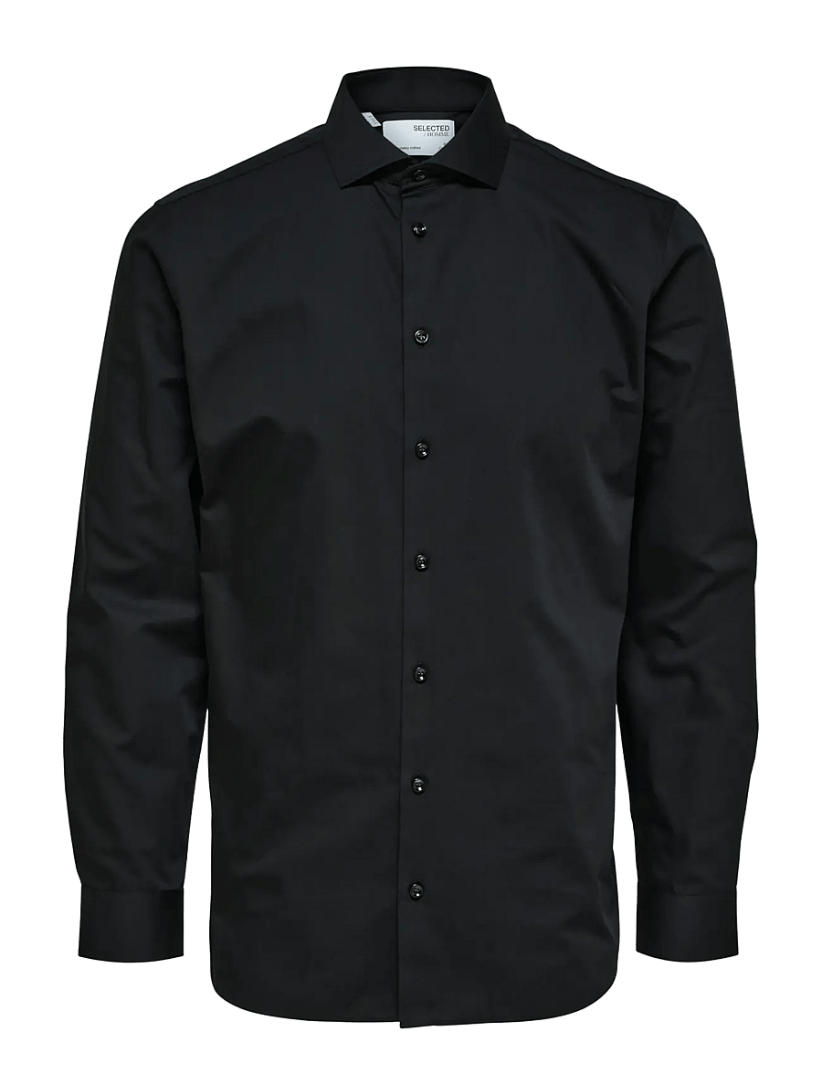 Selected - SLHSLIM-ETHAN SHIRT LS CUT AWAY NOOS - formālie krekli - black - 1