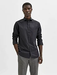 Selected Homme - SLHSLIM-ETHAN SHIRT LS CUT AWAY NOOS - basic overhemden - black - 5