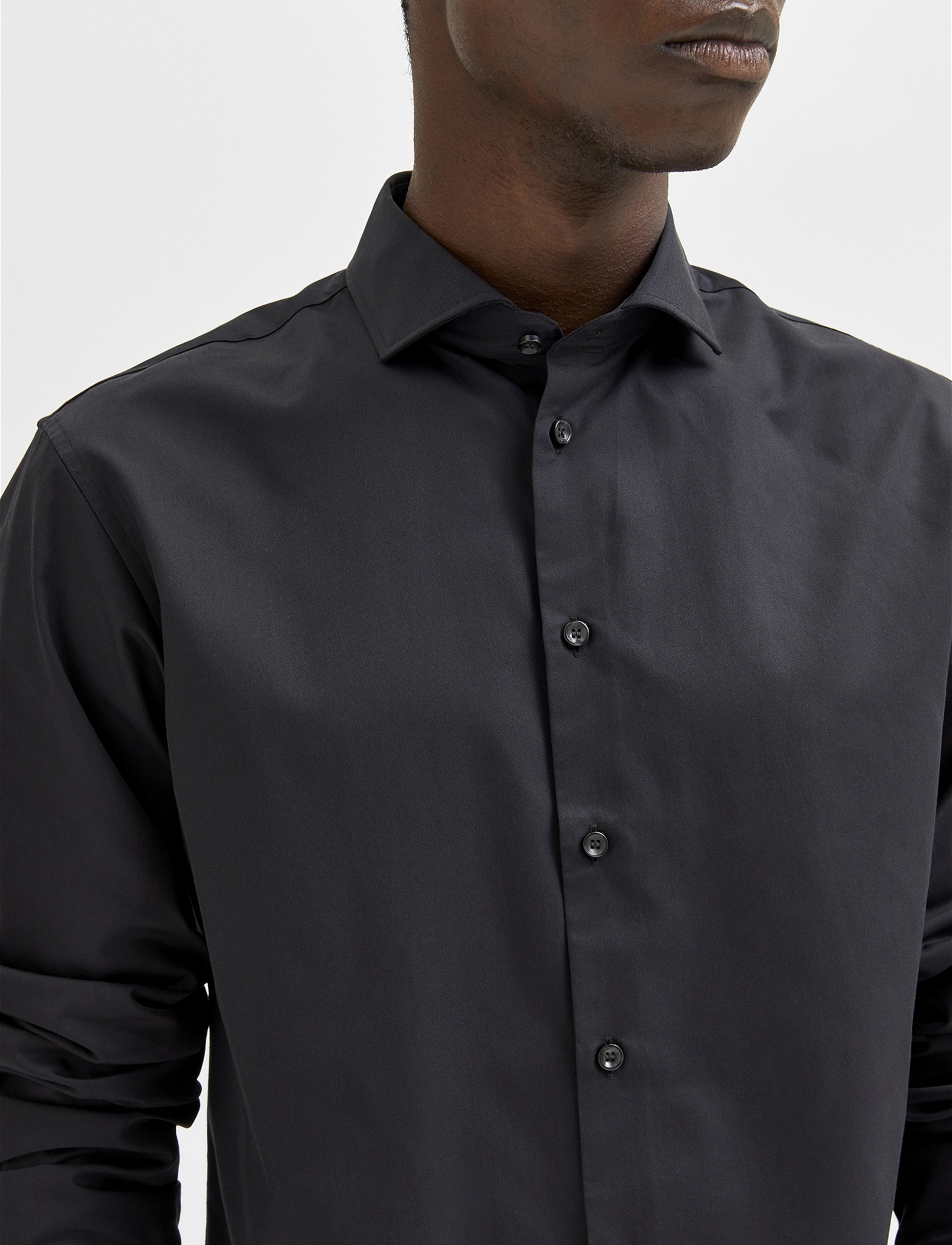 Selected - SLHSLIM-ETHAN SHIRT LS CUT AWAY NOOS - formālie krekli - black - 5