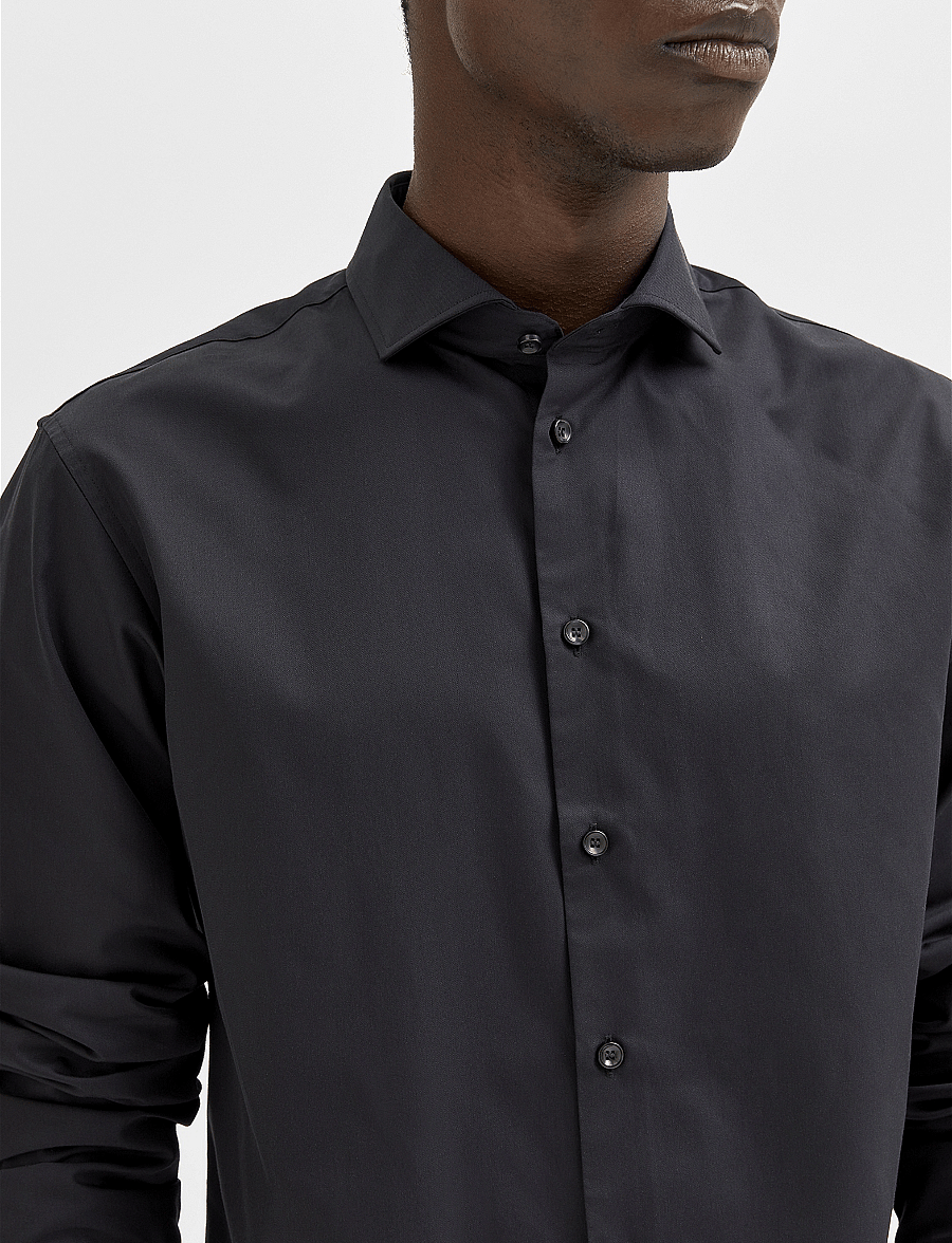 Selected - SLHSLIM-ETHAN SHIRT LS CUT AWAY NOOS - formālie krekli - black - 5