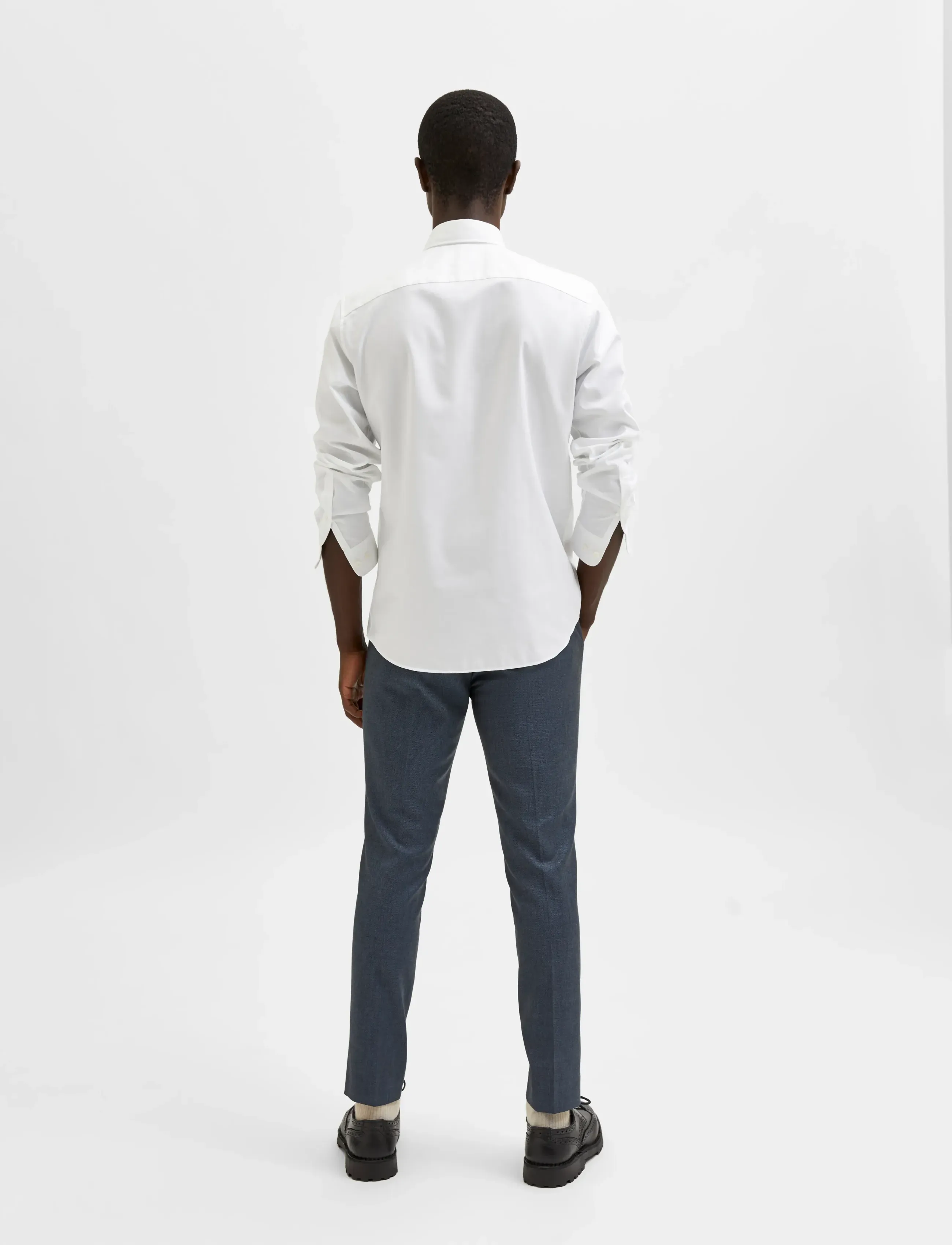 Selected - SLHSLIM-ETHAN SHIRT LS CUT AWAY NOOS - proginiai marškiniai - bright white - 3