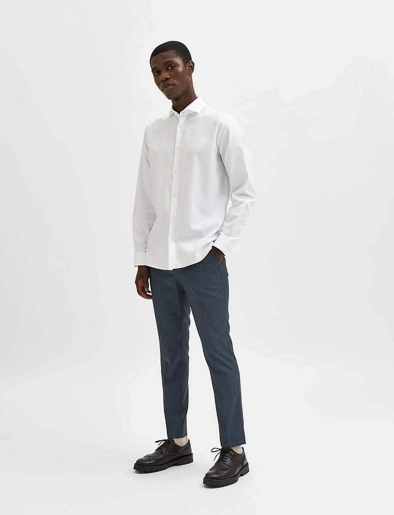Selected - SLMSLIMFRIT ETHAN LS SHIRT CUT AWAY NOOS - pidulikud särgid - bright white - 4