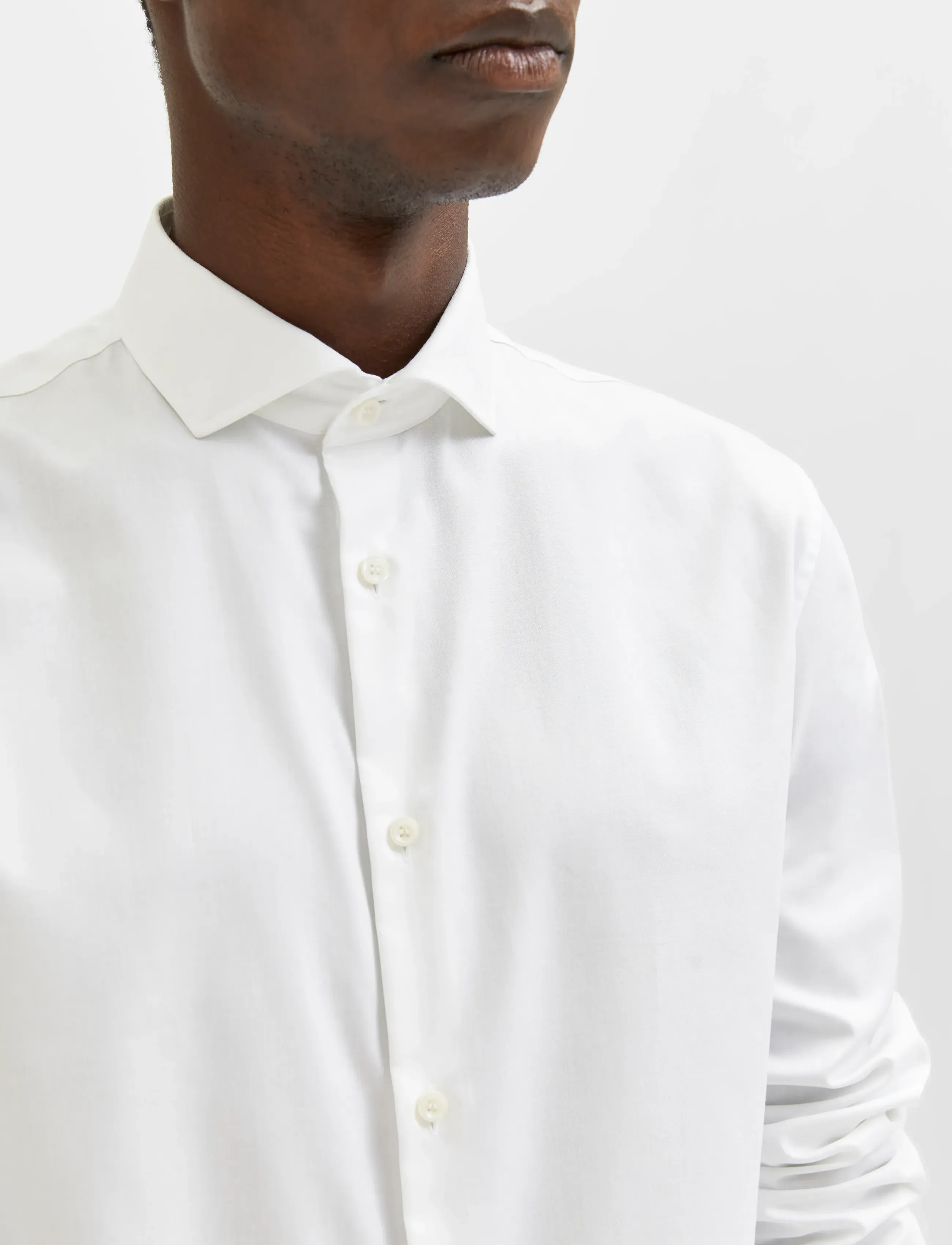 Selected - SLHSLIM-ETHAN SHIRT LS CUT AWAY NOOS - proginiai marškiniai - bright white - 5