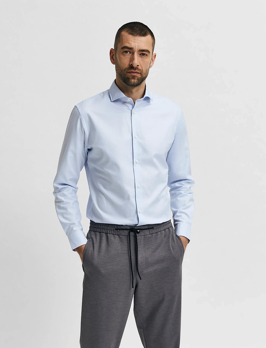 Selected - SLMSLIMFRIT ETHAN LS SHIRT CUT AWAY NOOS - formelle hemden - light blue - 4