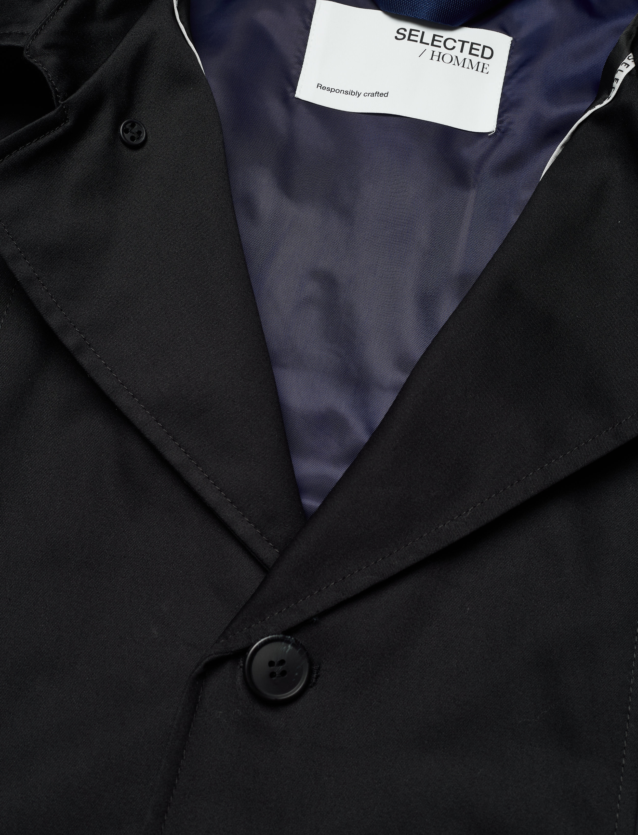 Selected Homme - SLHNEW TIMELESS COTTON COAT   B - black - 2