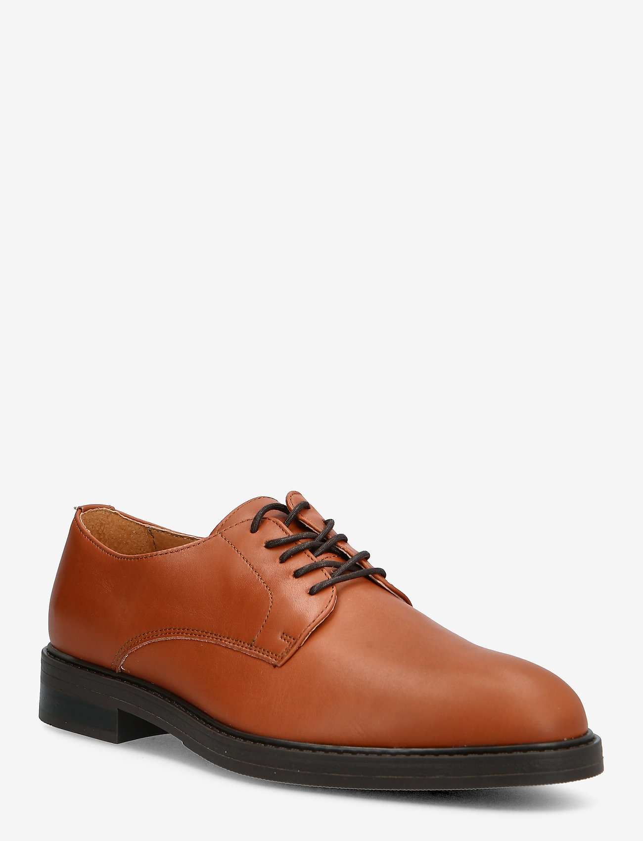 Selected - SLHBLAKE LEATHER DERBY SHOE NOOS O - cognac - 0
