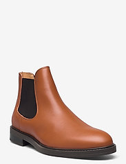 Selected Homme - SLHBLAKE LEATHER CHELSEA BOOT NOOS - birthday gifts - cognac - 0