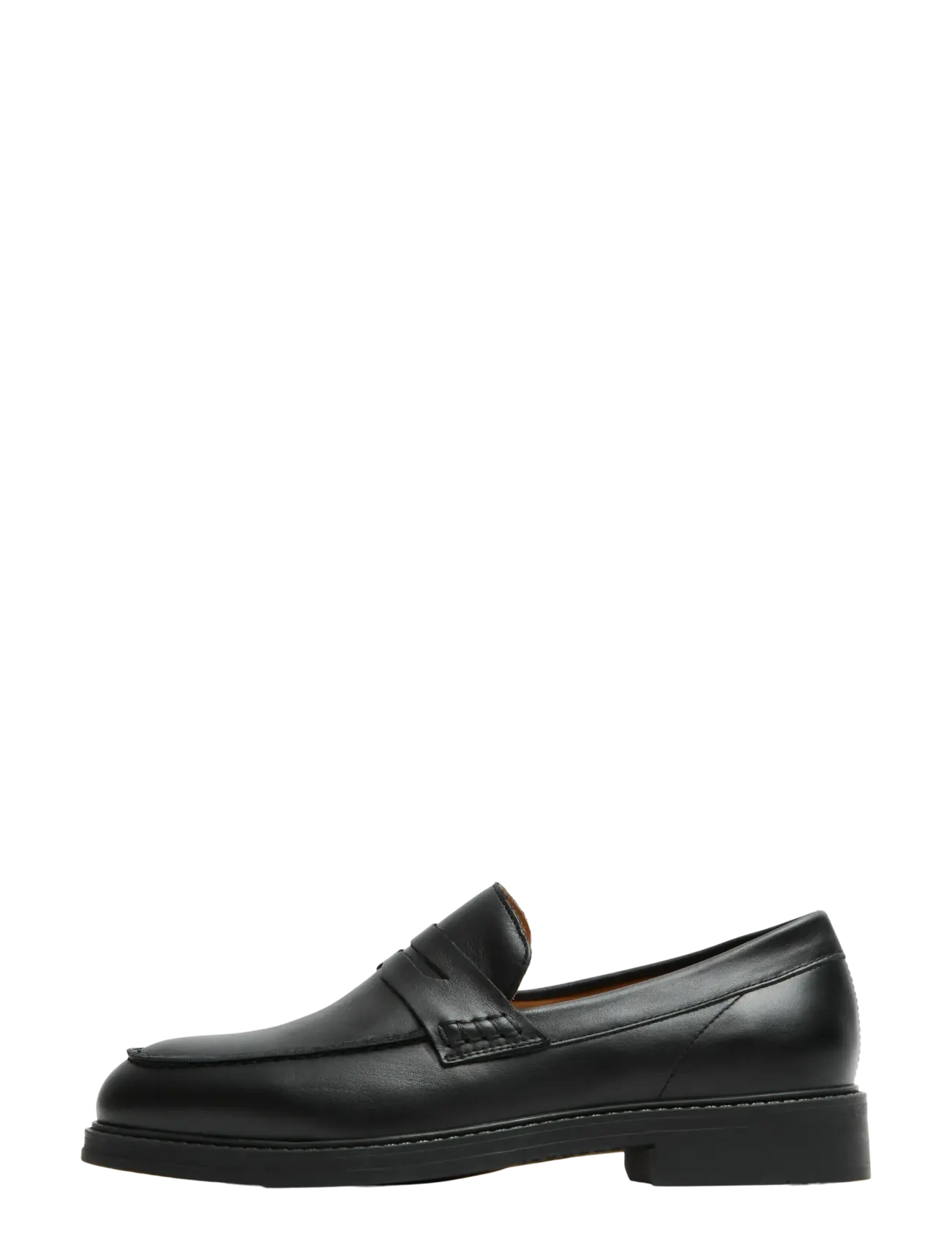 Selected SLMBLAKE LEATHER PENNY LOAFER - Sko - BLACK / black