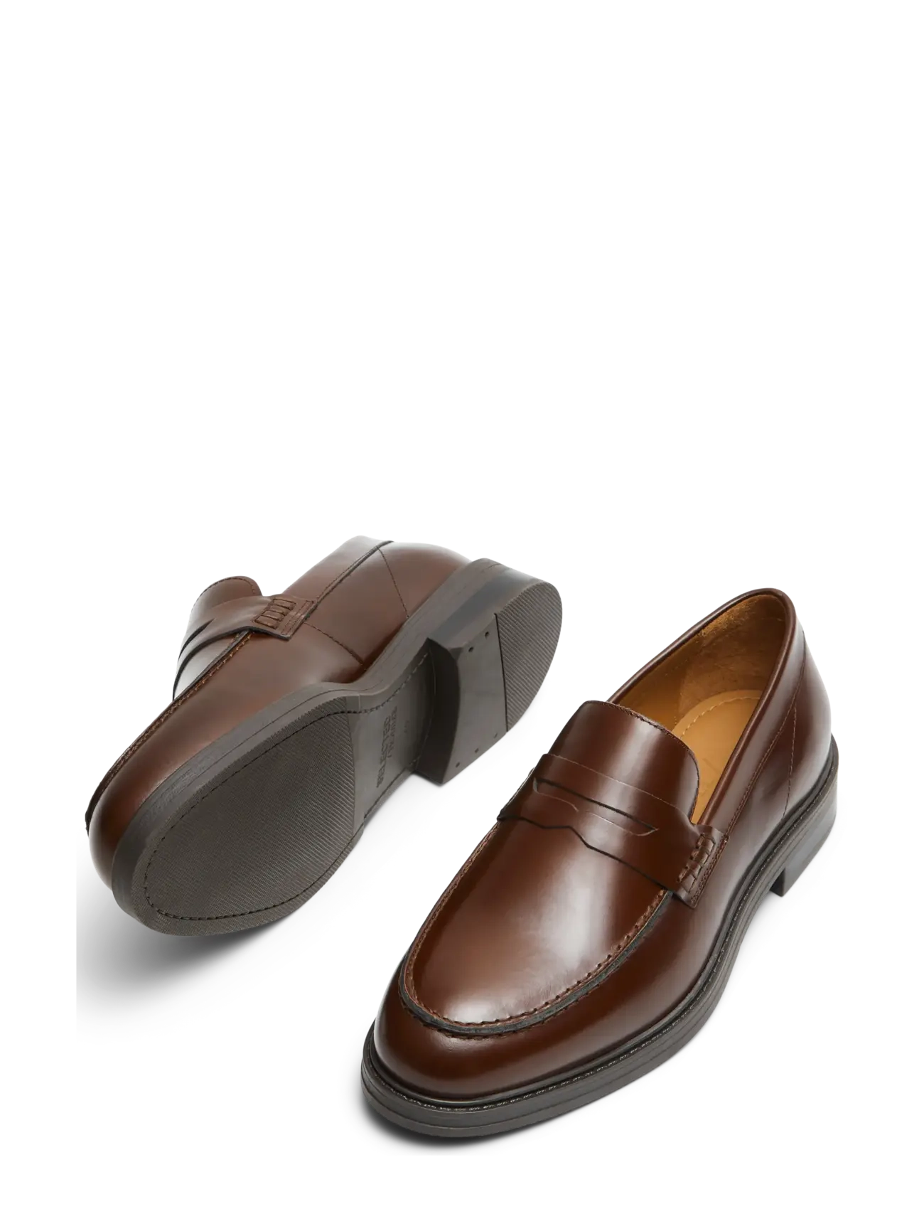 Selected - SLMBLAKE LEATHER PENNY LOAFER - nach anlass kaufen - cognac - 3