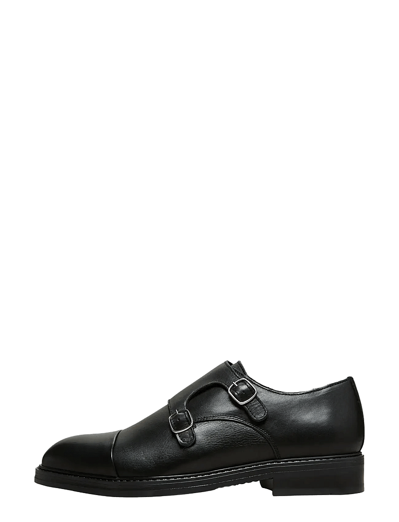 Selected - SLMBLAKE LEATHER MONK SHOE - monks - black - 1