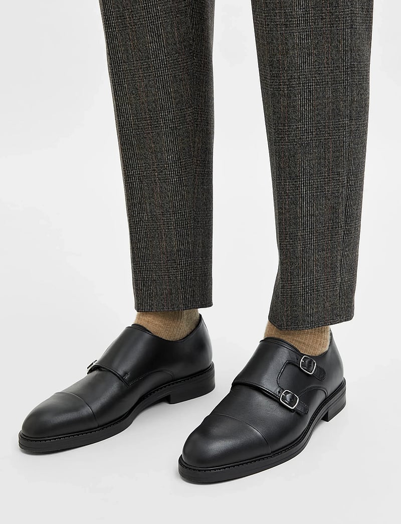 Selected - SLMBLAKE LEATHER MONK SHOE - monks - black - 0