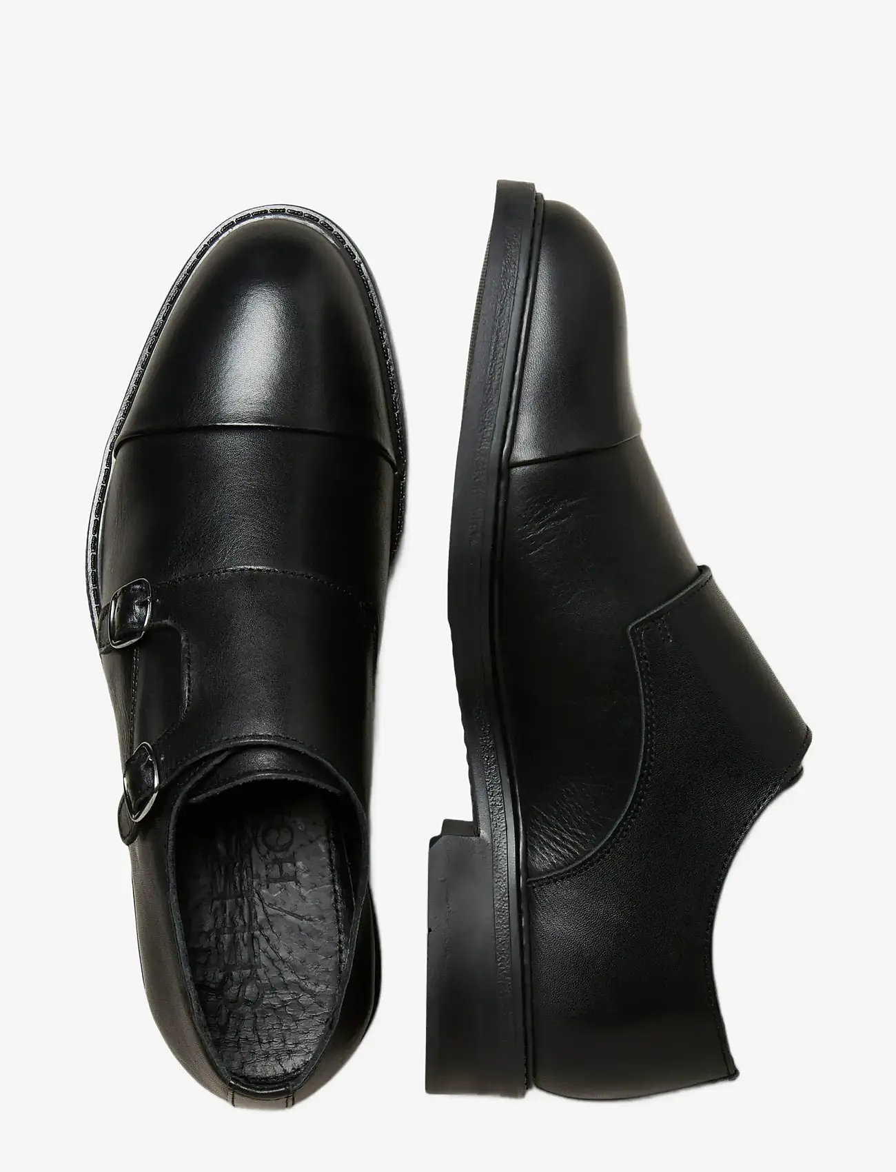 Selected - SLMBLAKE LEATHER MONK SHOE - monks - black - 3