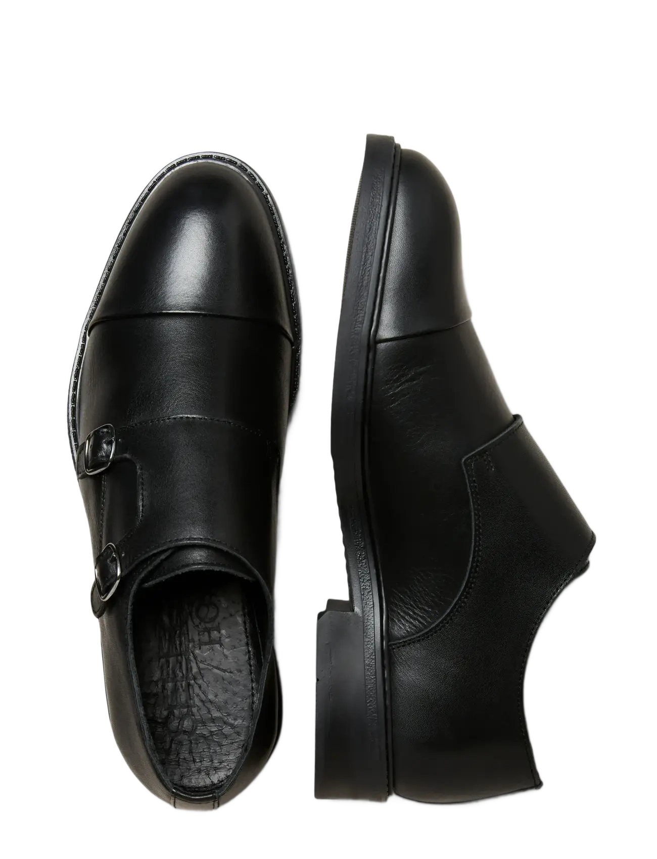 Selected - SLMBLAKE LEATHER MONK SHOE - monks - black - 3