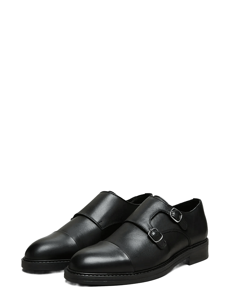 Selected - SLMBLAKE LEATHER MONK SHOE - monks - black - 4