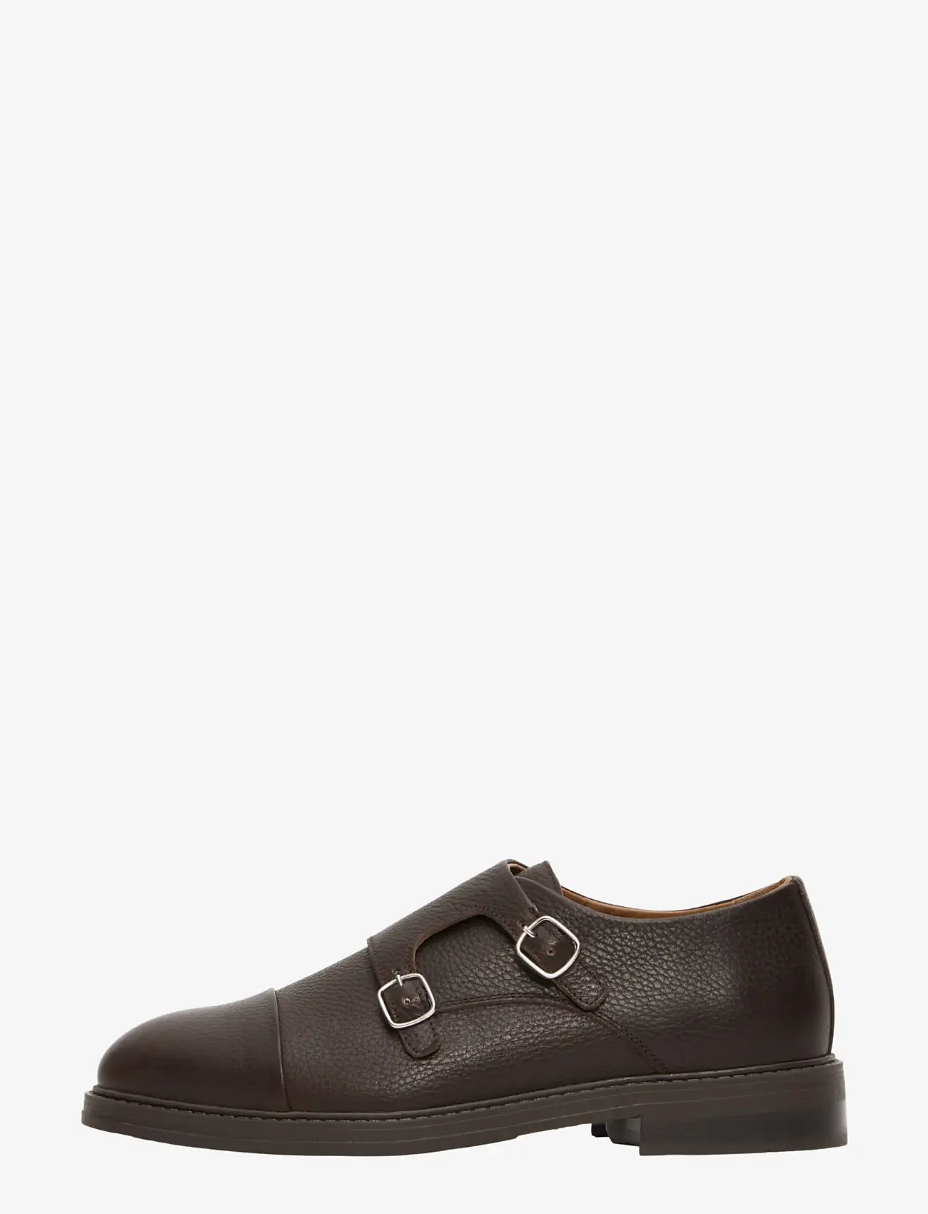 Selected - SLMBLAKE LEATHER MONK SHOE - monks - demitasse - 1