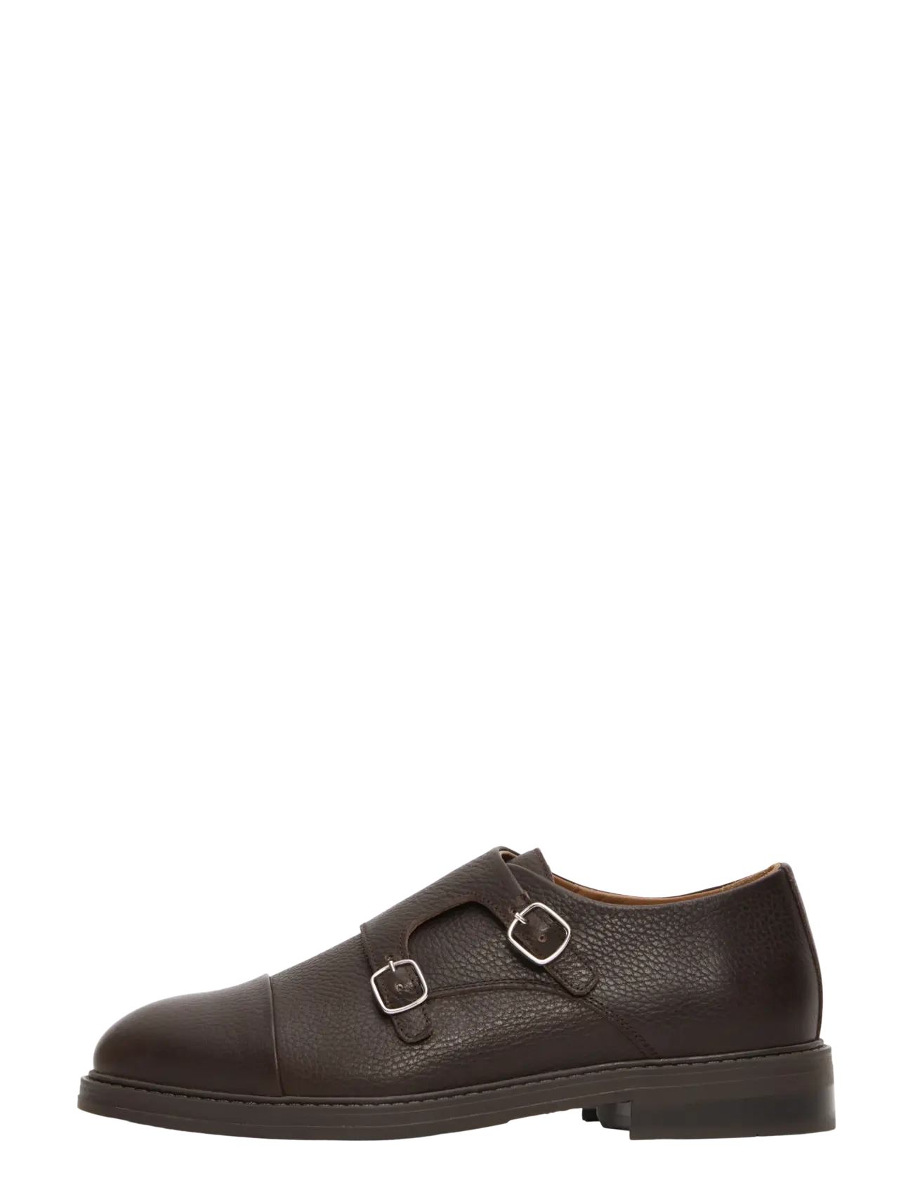 Selected SLMBLAKE LEATHER MONK SHOE - Skor - DEMITASSE / brown