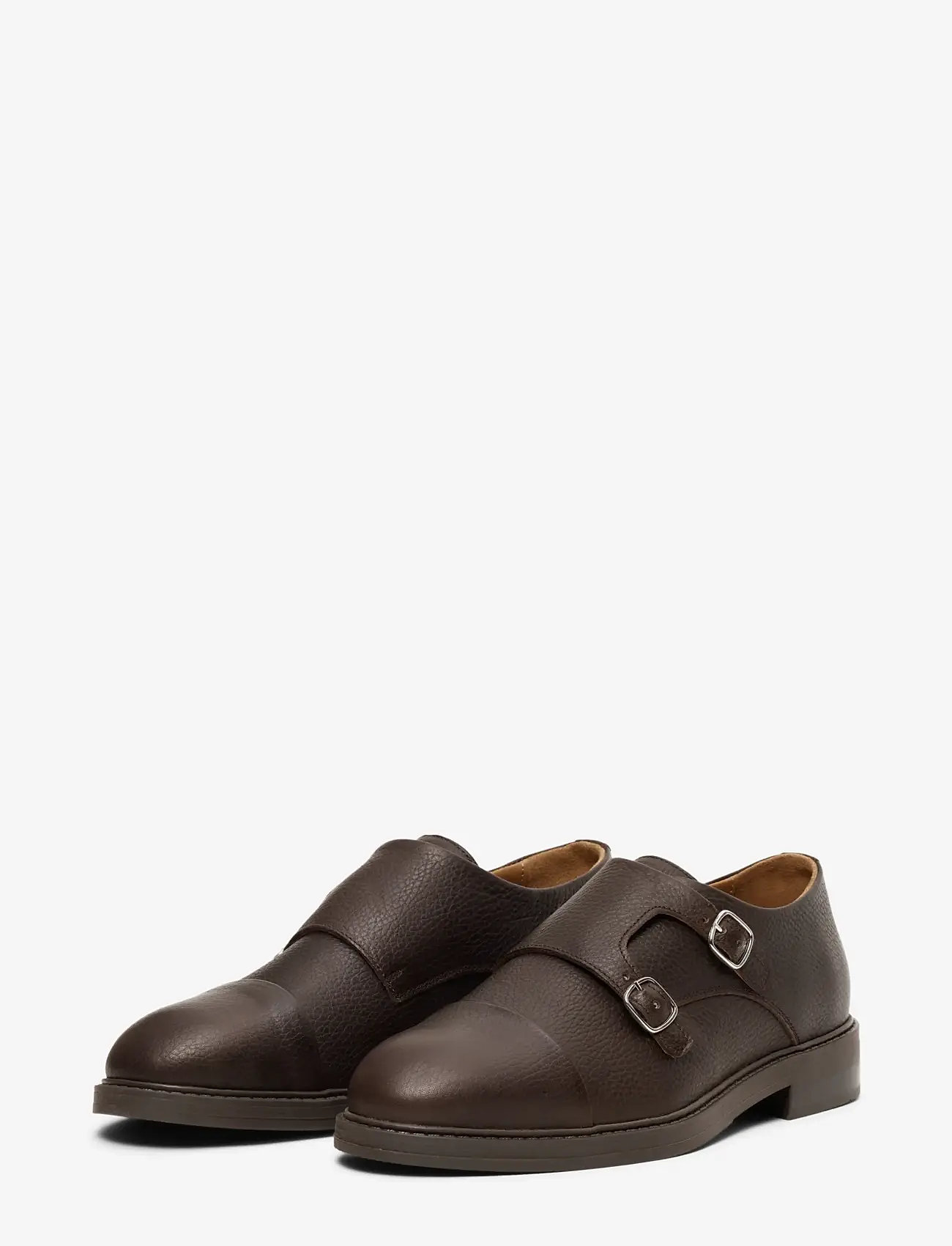 Selected - SLMBLAKE LEATHER MONK SHOE - monks - demitasse - 2