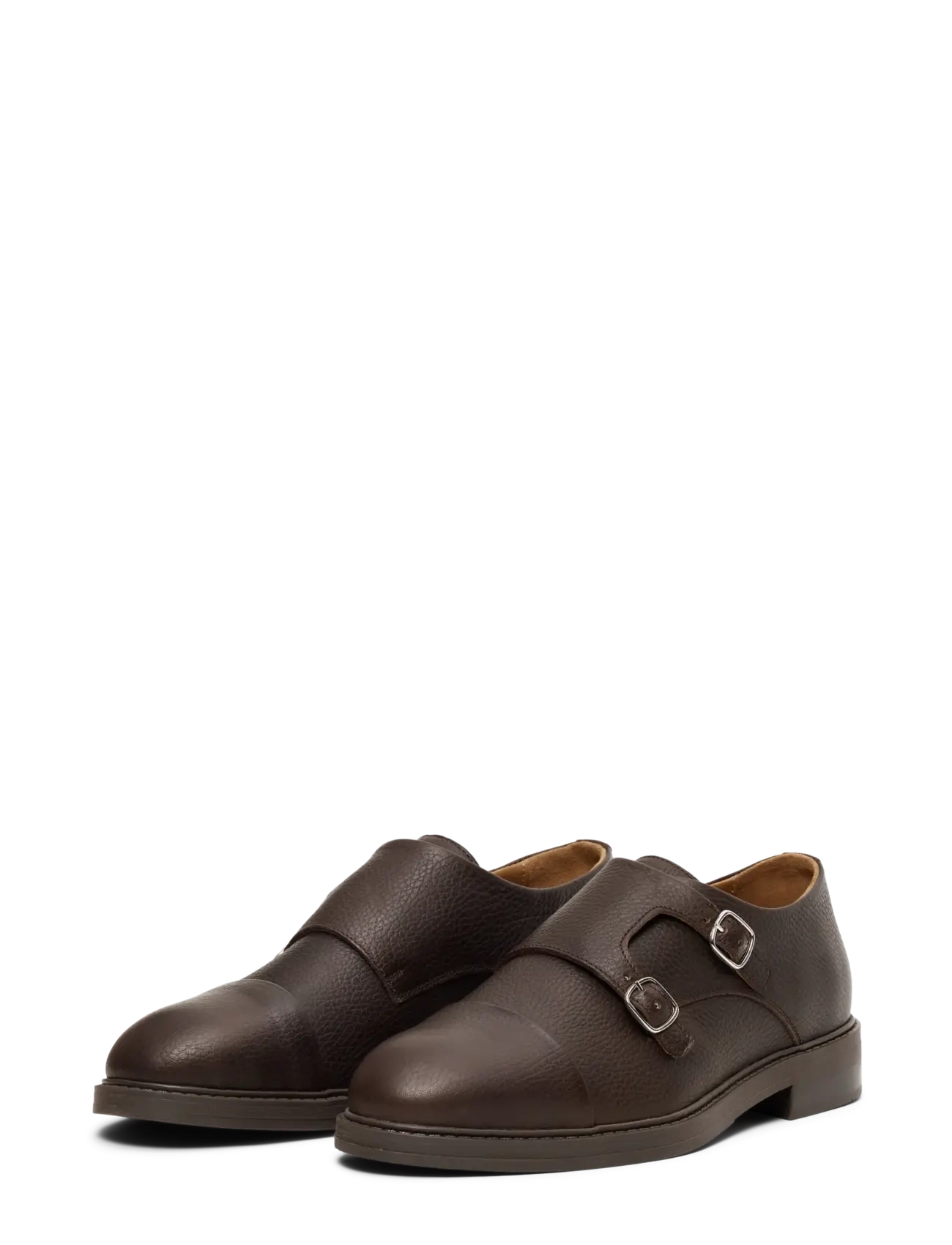 Selected - SLMBLAKE LEATHER MONK SHOE - monks - demitasse - 2