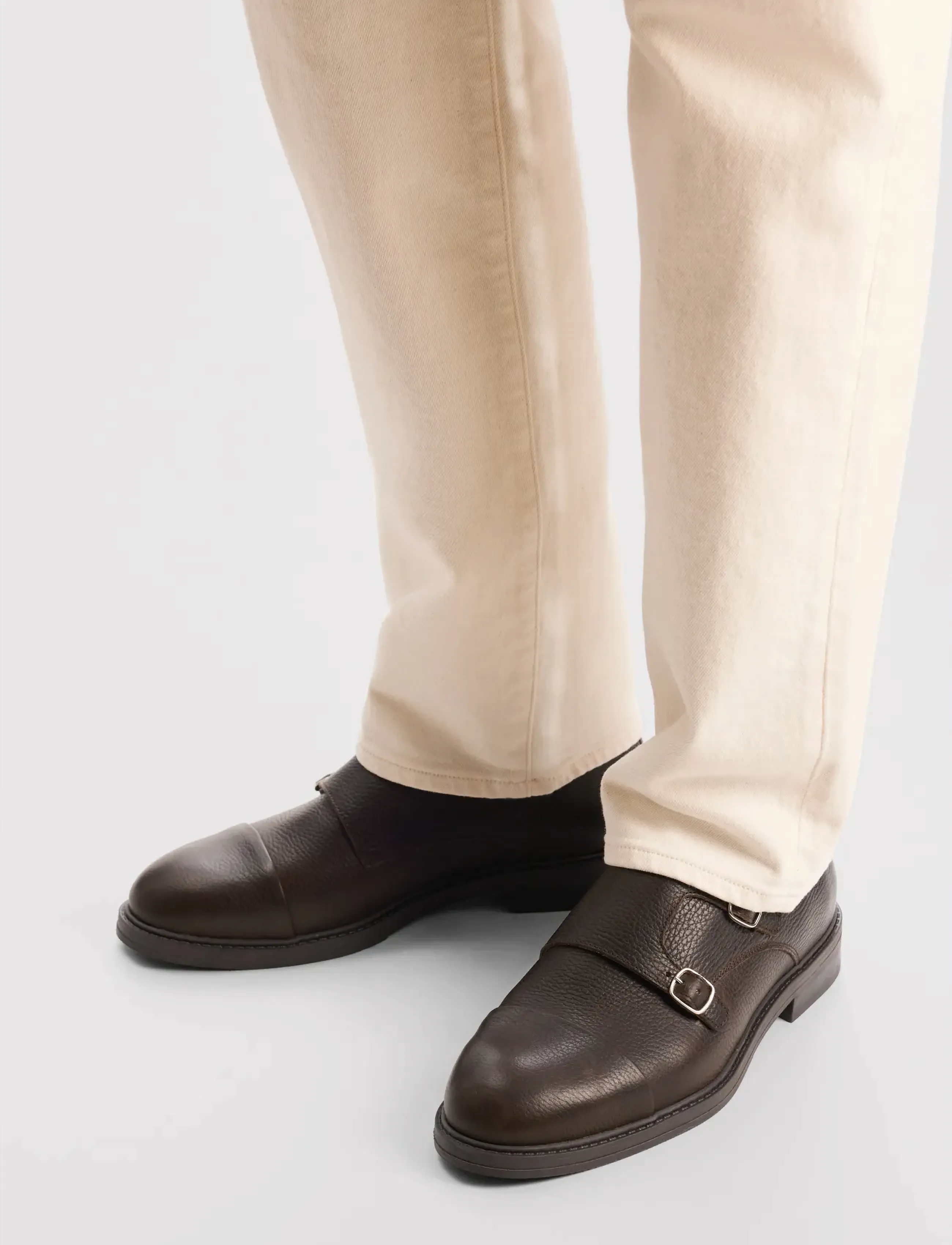 Selected Slmblake Leather Monk Shoe, 40, Business, Braun - Monks, Männerswear