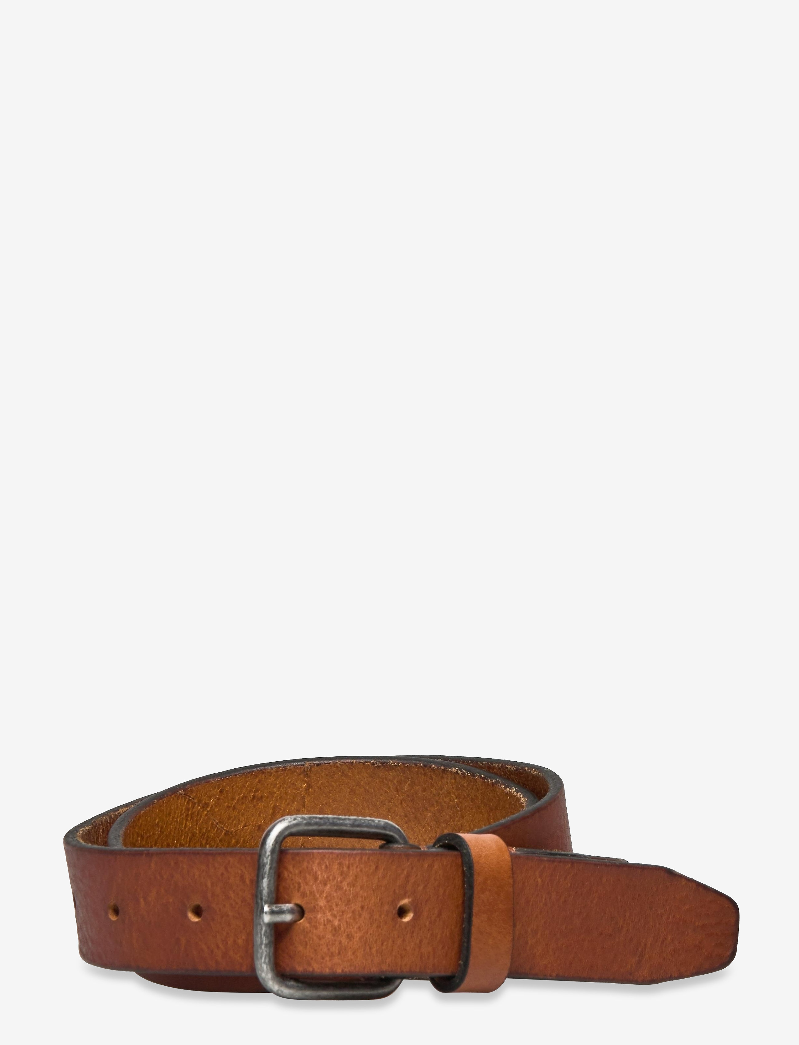 Selected - SLHHENRY LEATHER BELT NOOS - cognac - 1