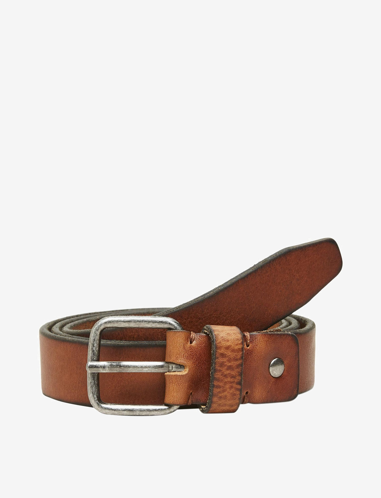 Selected - SLHHENRY LEATHER BELT NOOS - cognac - 3