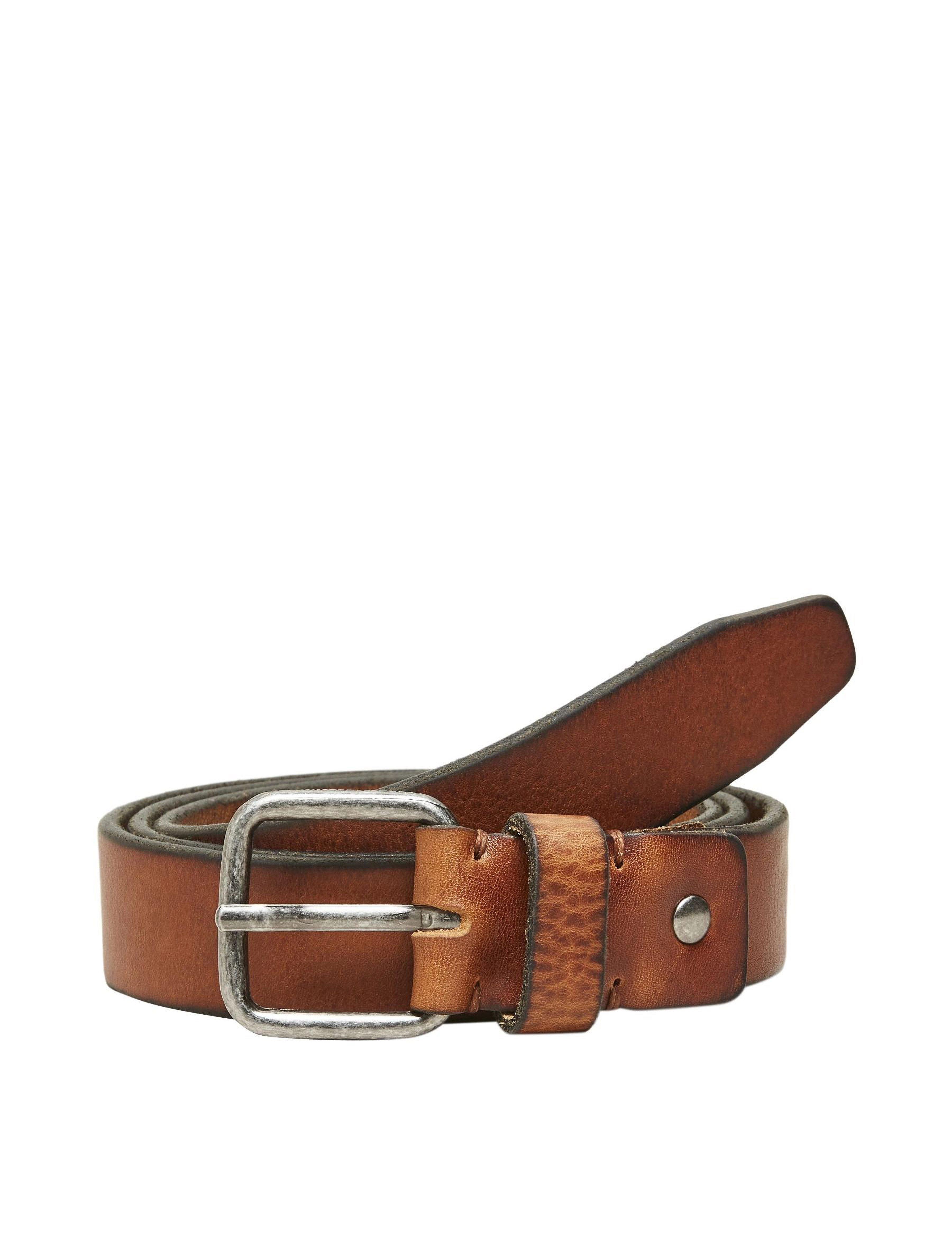 Selected - SLHHENRY LEATHER BELT NOOS - cognac - 3