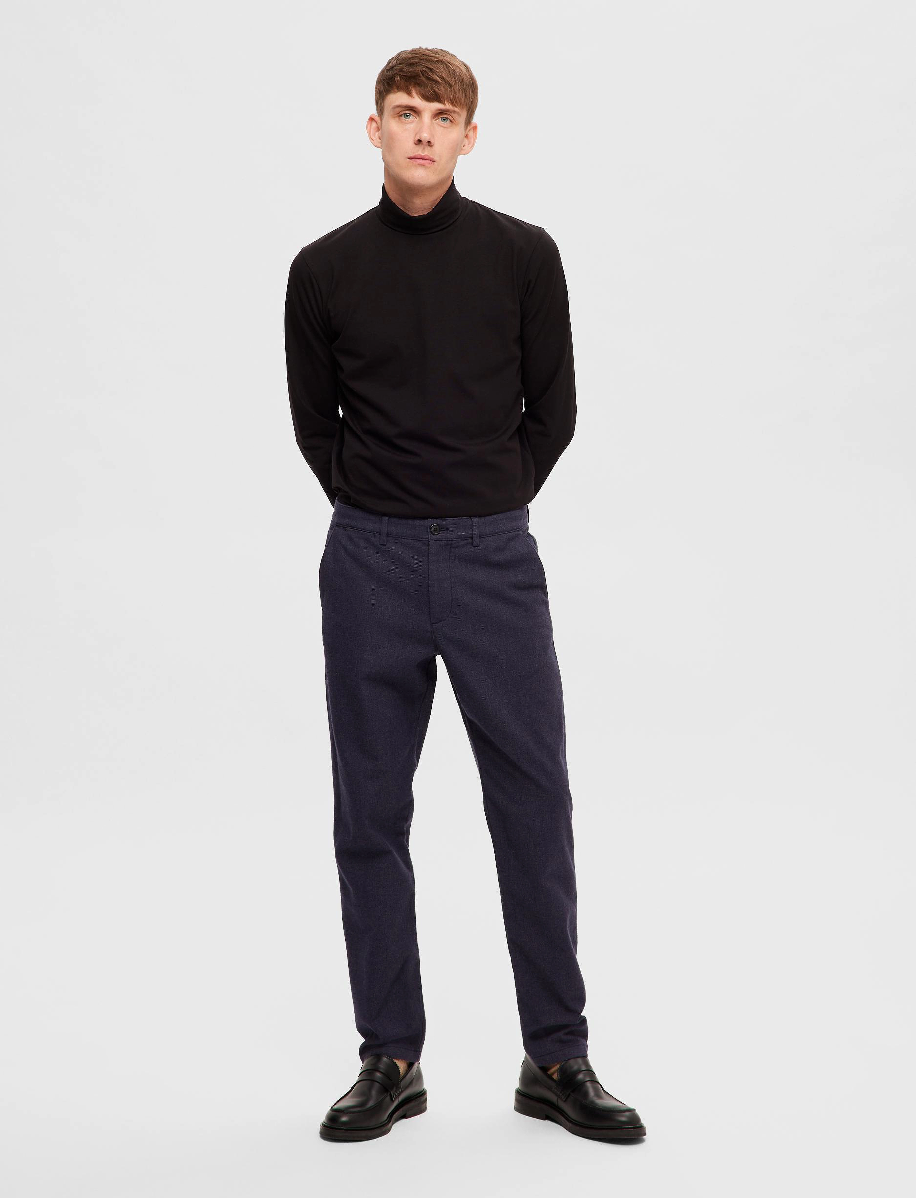Selected - SLHRORY LS ROLL NECK TEE B - black - 4