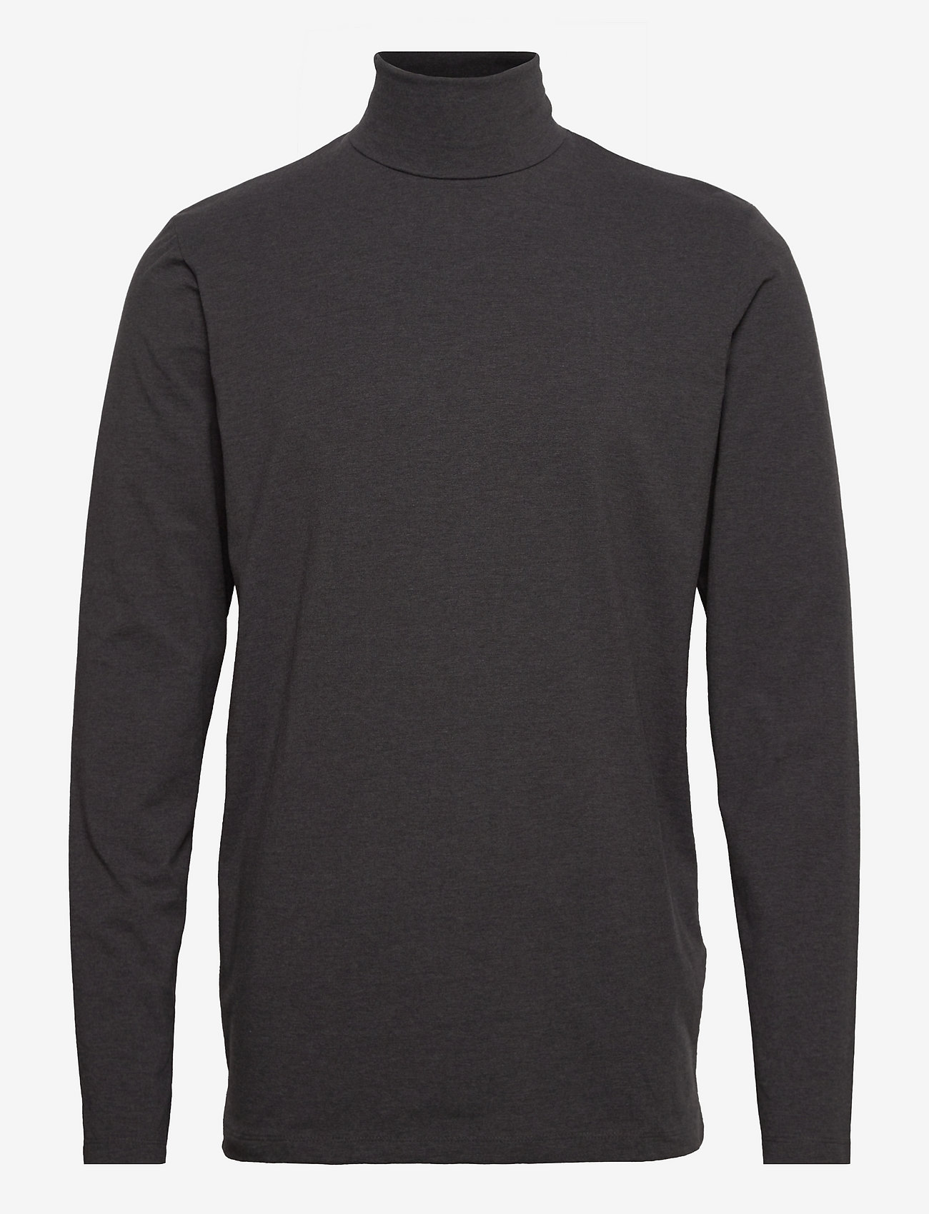 Selected Homme - SLHRORY LS ROLL NECK TEE B - långärmade t-shirts - dark grey melange - 0