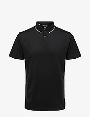 Selected Homme - SLHLEROY SS POLO NOOS - polo shirts - black - 0