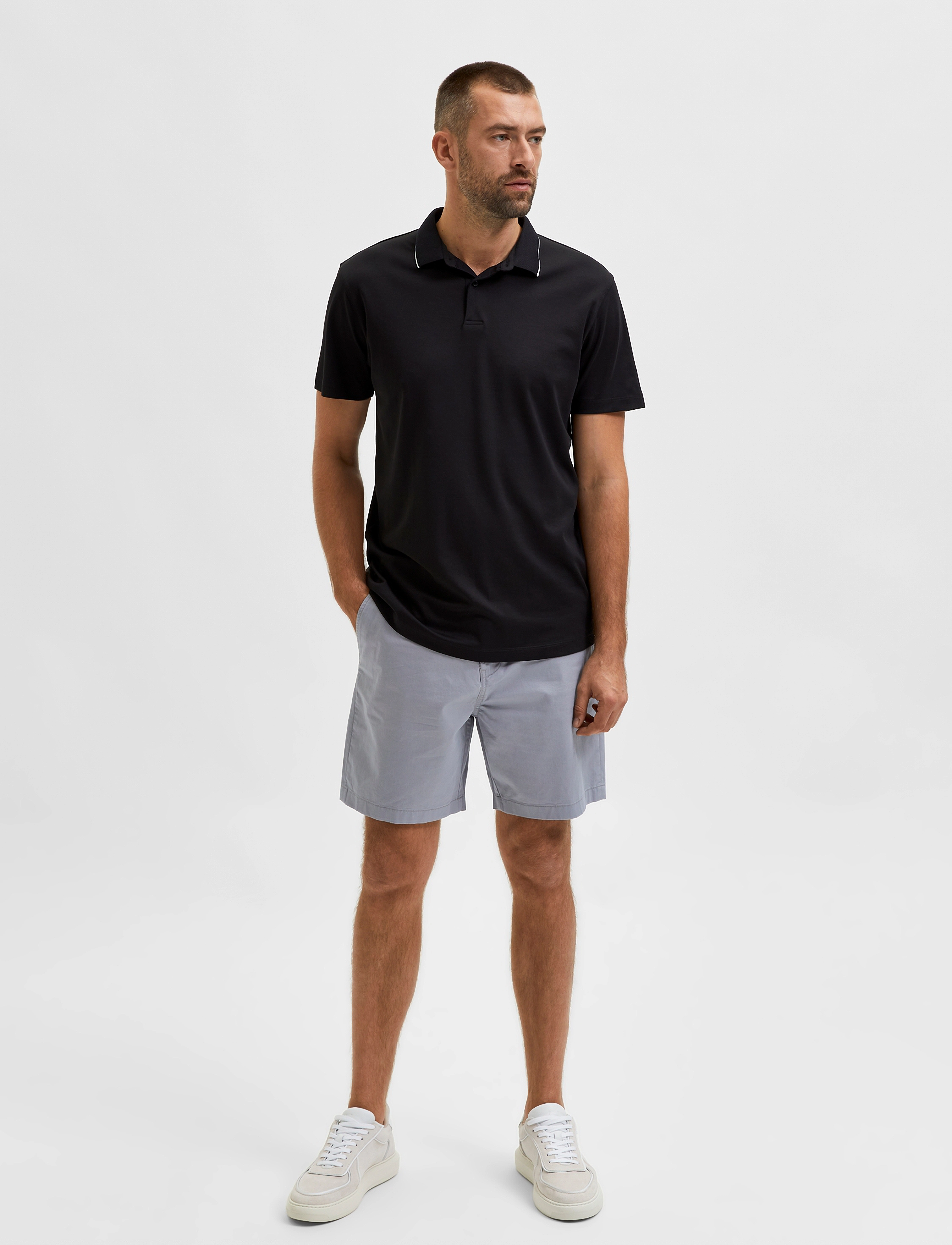 Selected - SLH LEROY COOLMAX SS POLO B - laveste priser - black - 4