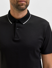 Selected Homme - SLHLEROY SS POLO NOOS - polo shirts - black - 5