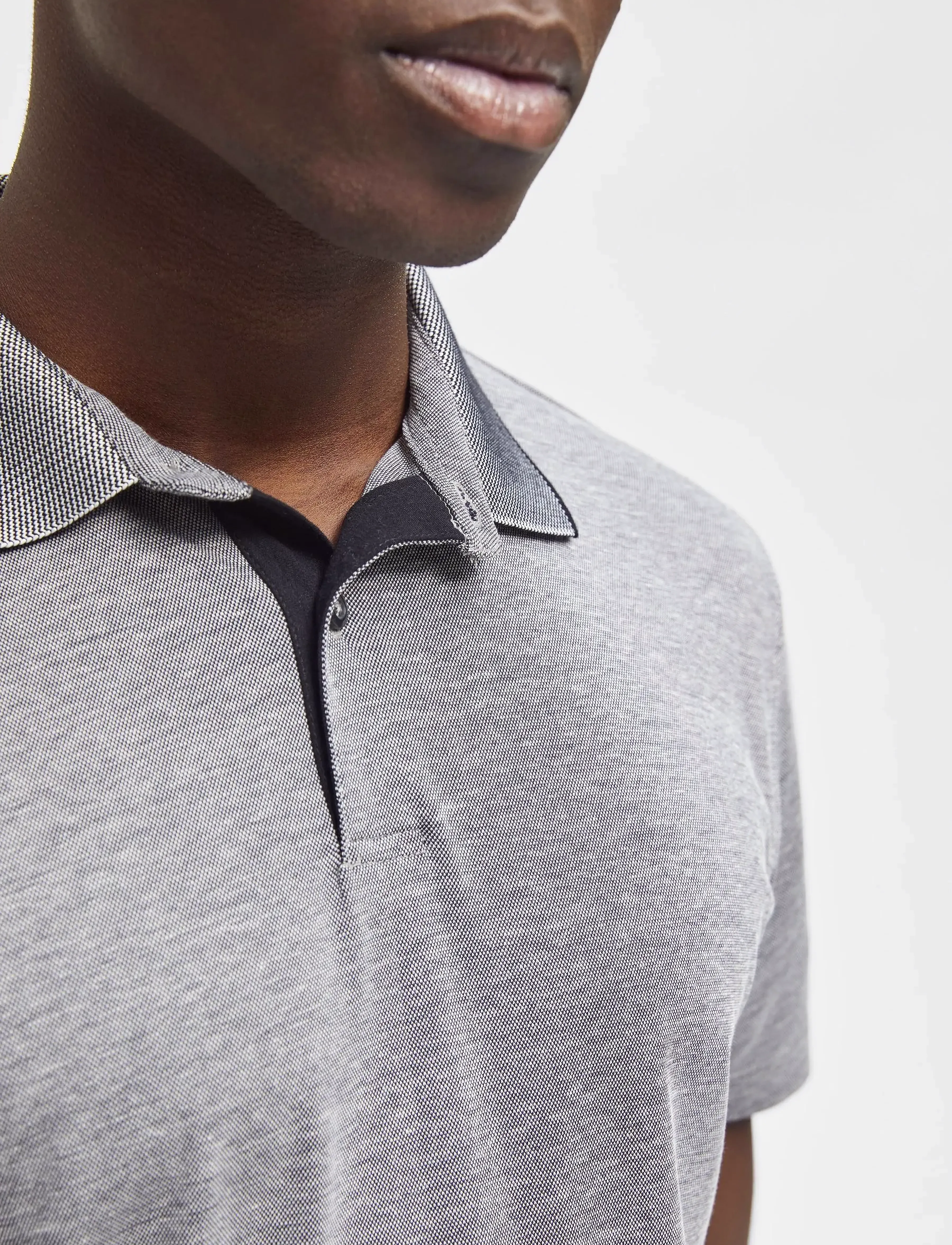 Selected - SLHLEROY SS POLO NOOS - laveste priser - medium grey melange - 5