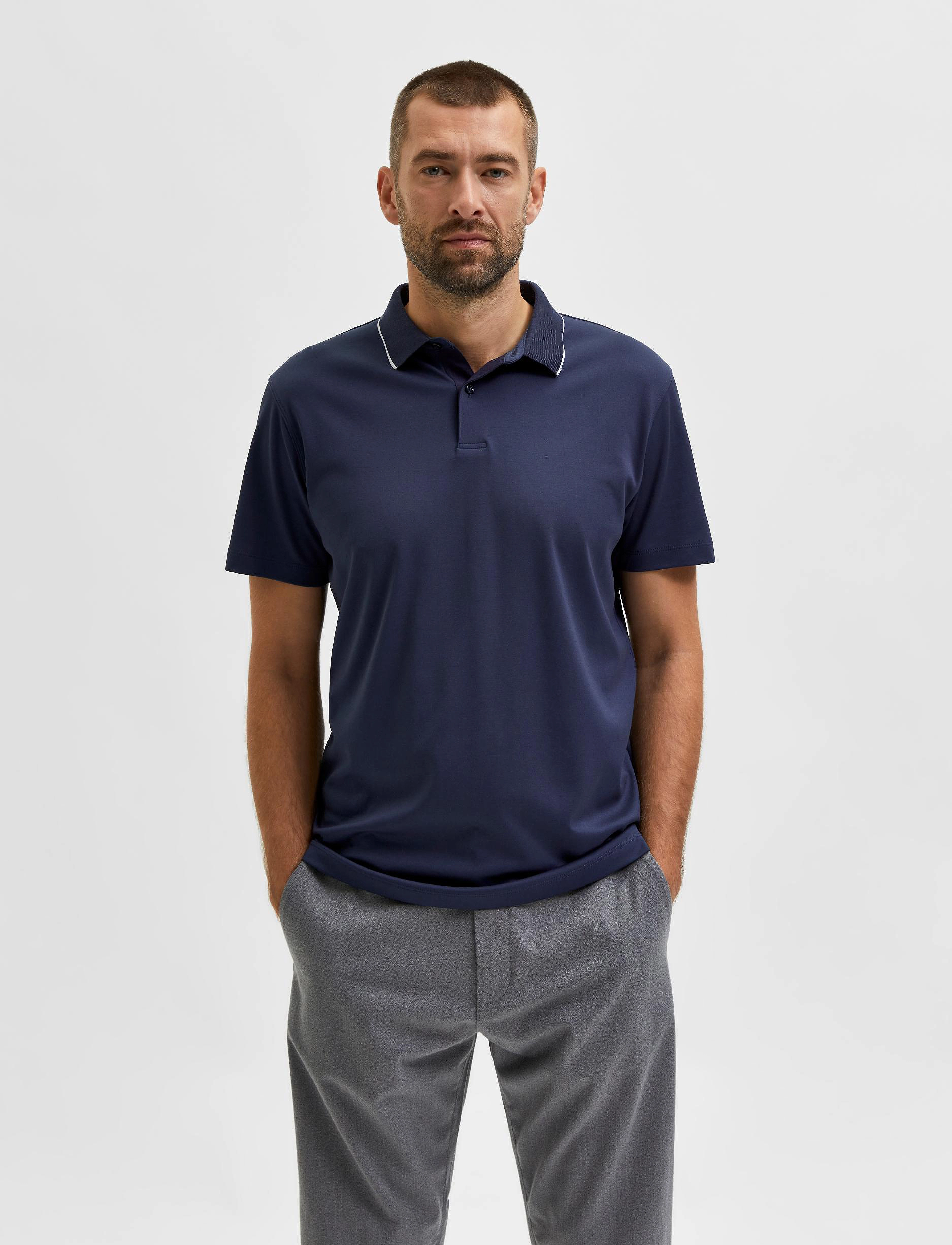 Selected SLHLEROY SS POLO NOOS - Poloer - NAVY BLAZER / navy