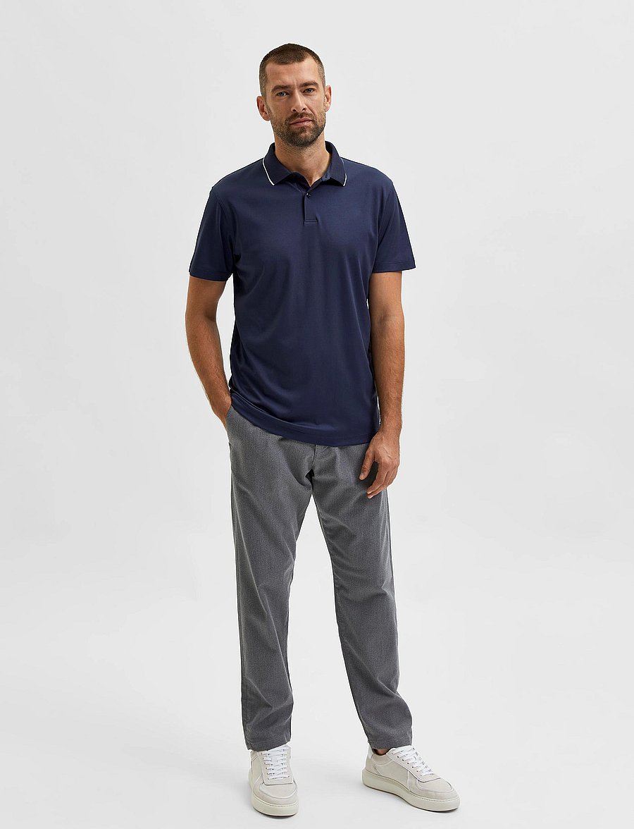 Selected - SLH LEROY COOLMAX SS POLO B - kortærmede poloer - navy blazer - 4