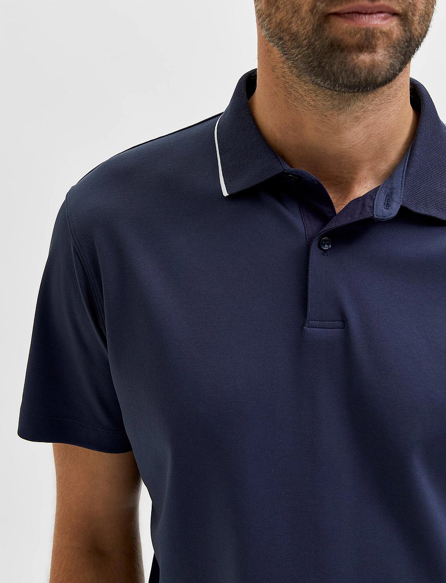 Selected - SLH LEROY COOLMAX SS POLO B - kortærmede poloer - navy blazer - 5
