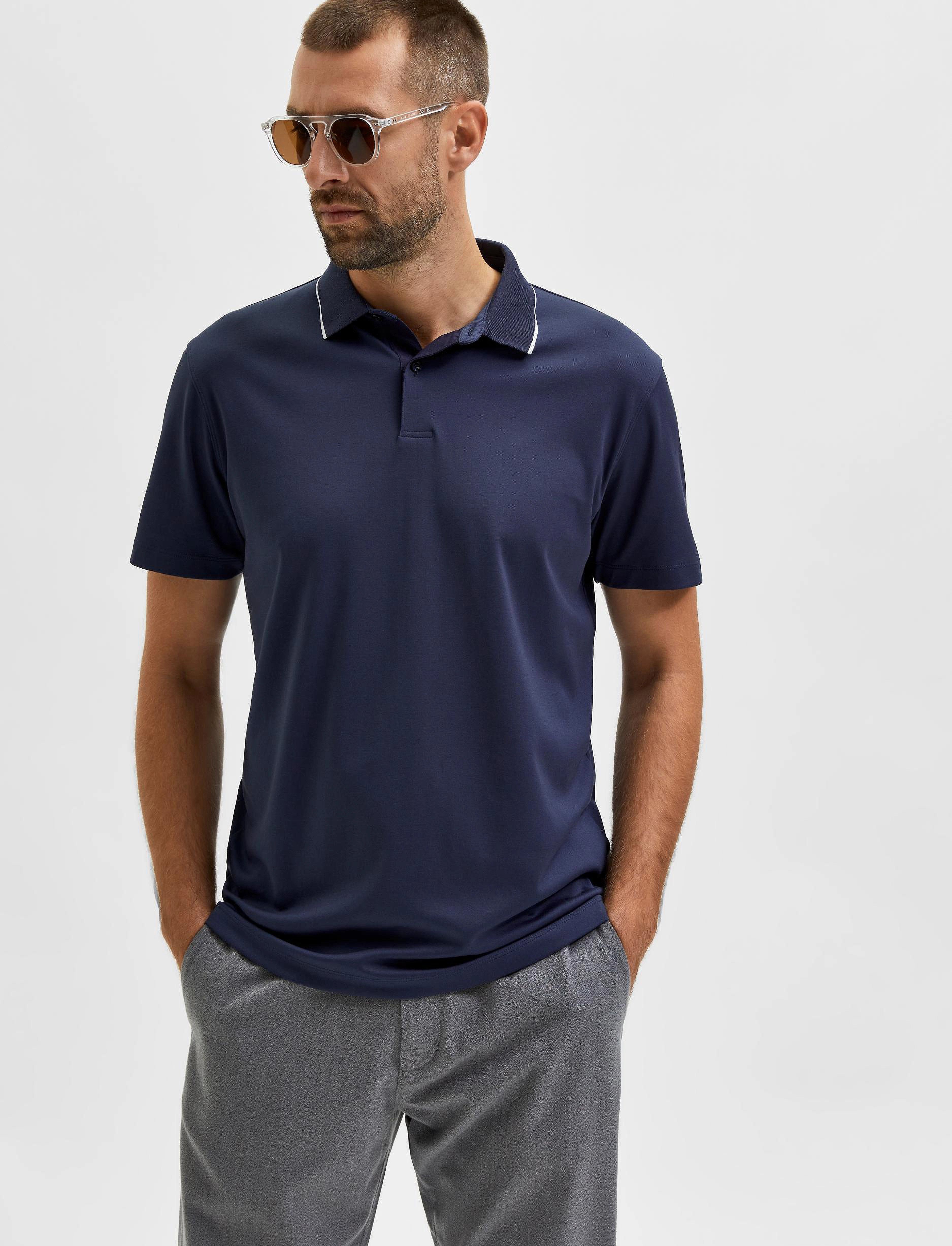 SELECTED Slh Leroy Coolmax Ss Polo B pikéer herr – bild 5