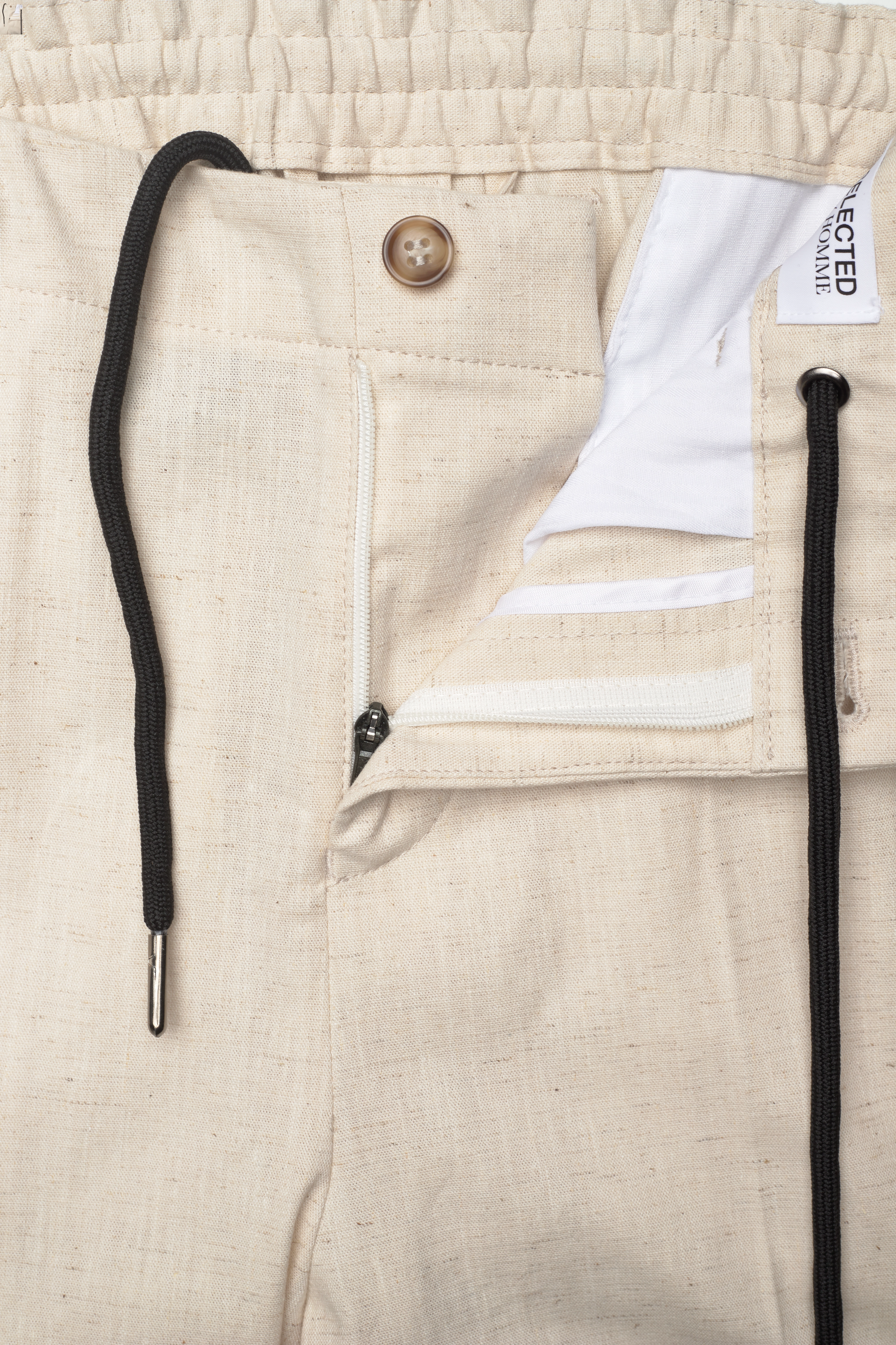 Selected Homme - SLHLOOSE-MARTIN LINEN TROUSER - bone white - 3