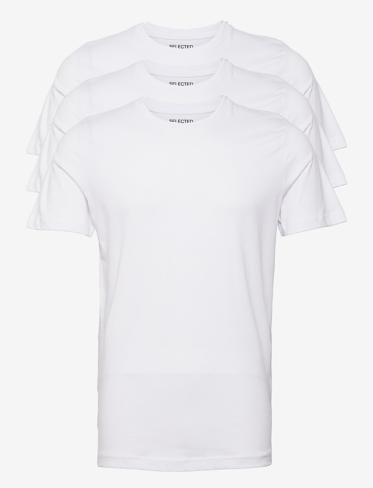 Selected Homme - SLHCORMAC SS O-NECK TEE M 3 PACK - bright white - 0