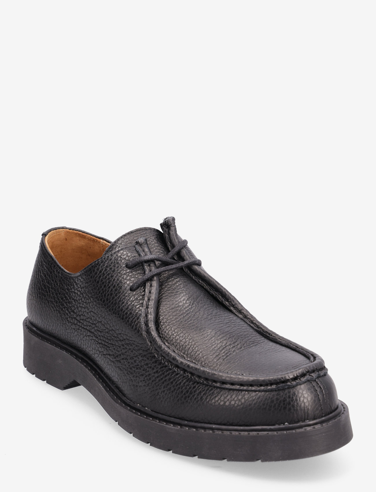 Selected Homme - SLHTIM LEATHER MOC-TOE SHOE - laced shoes - black - 0