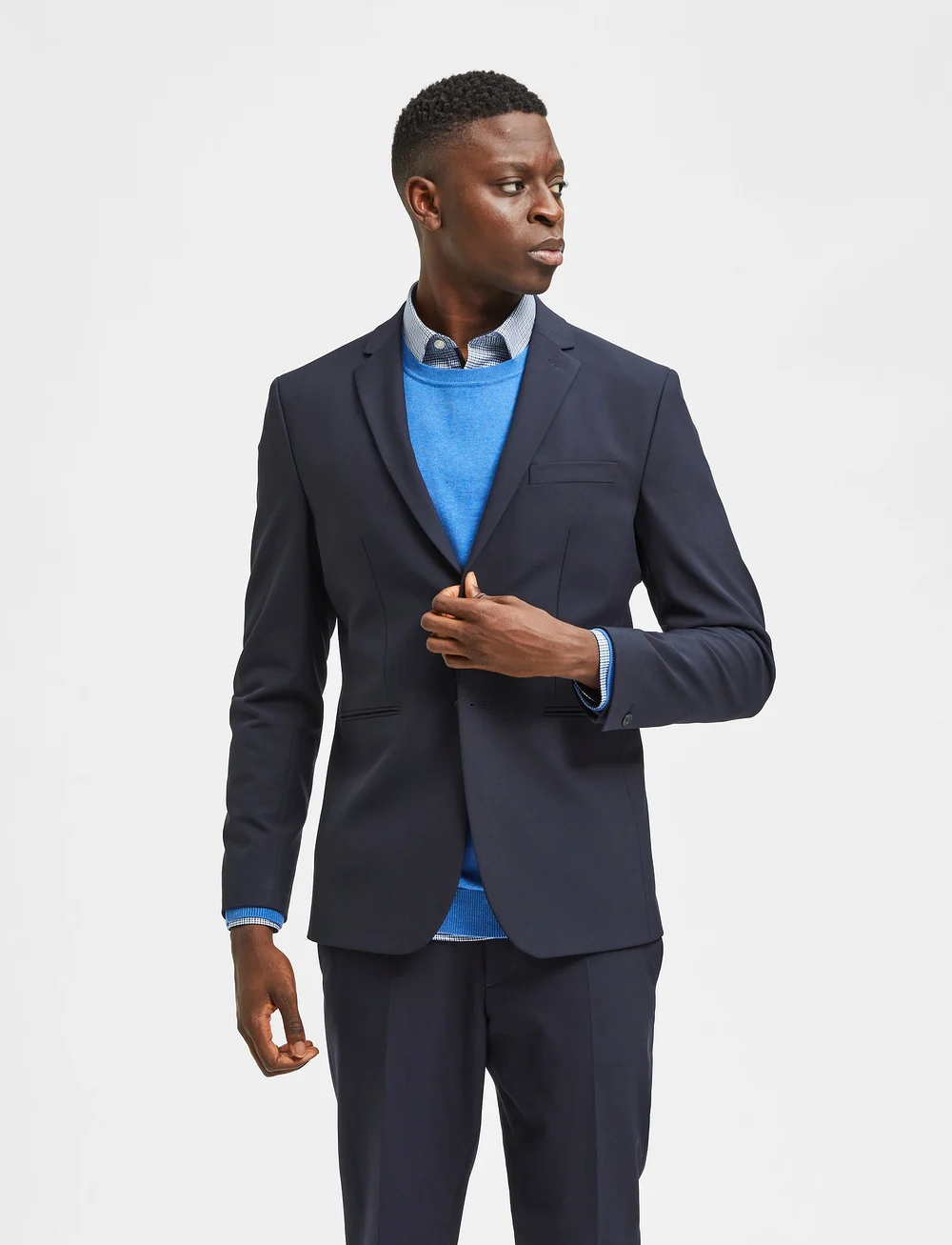 Selected - SLHSLIM-JOSH NAVYLZ ADV - Ühe rinnatisega pintsakud - dark sapphire - 0