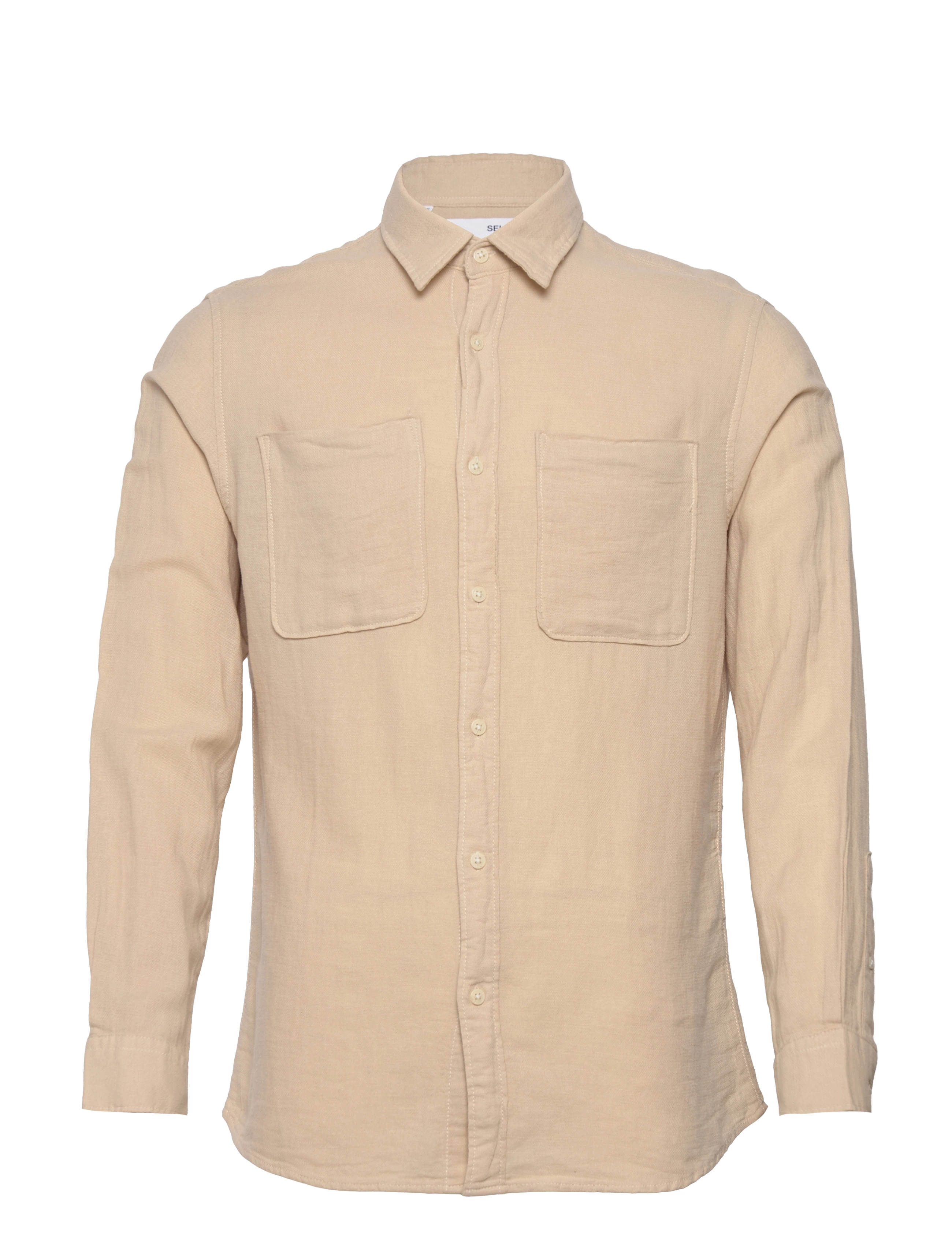 SLHSLIMNICO-LINEN SHIRT LS - OATMEAL