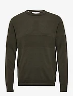 SLHMAINE LS KNIT CREW NECK W - FOREST NIGHT