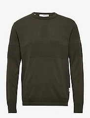 Selected Homme - SLHMAINE LS KNIT CREW NECK W - megztiniai su apvalios formos apykakle - forest night - 0