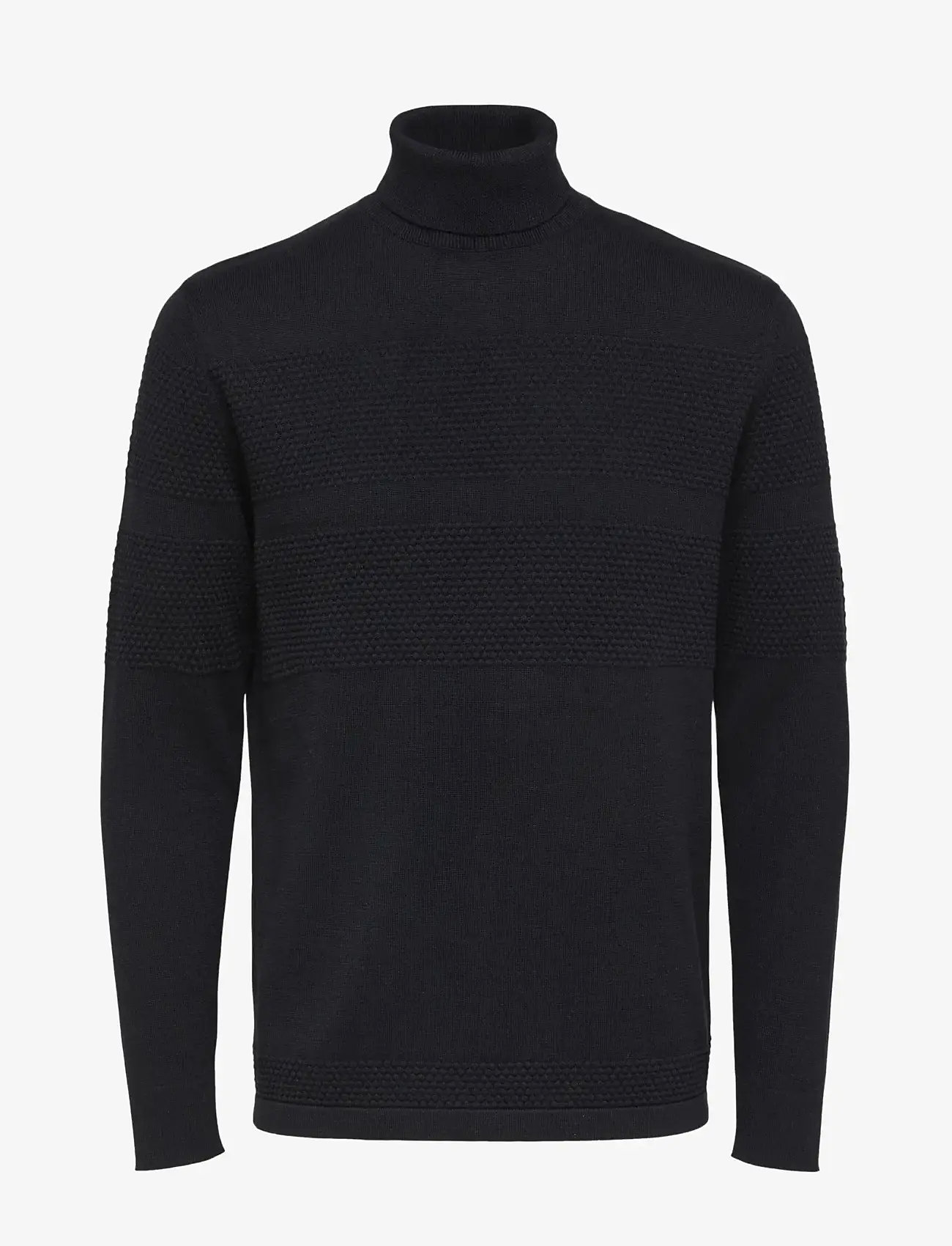 Selected - SLHMAINE LS KNIT ROLL NECK W NOOS - kõrge kaelusega džemprid - black - 1