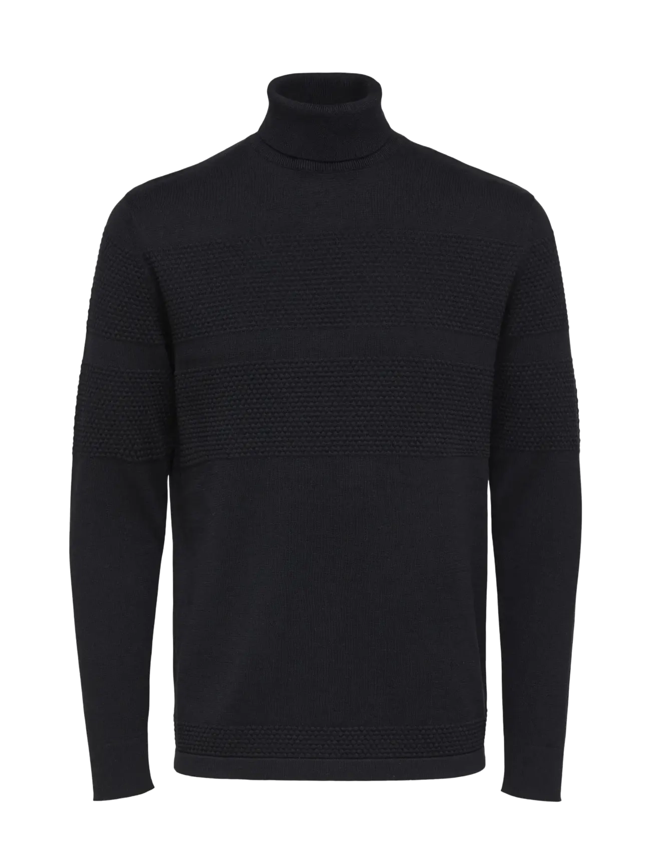 Selected SLHMAINE LS KNIT ROLL NECK W NOOS - Col roulé - BLACK / black